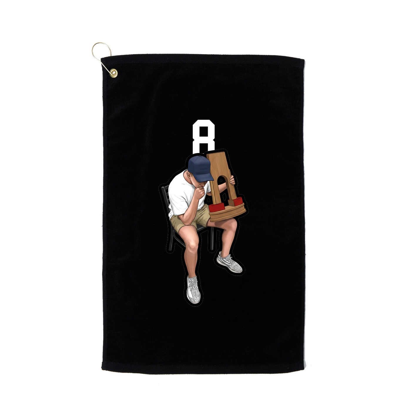 Golf Towel — Number Top in Black