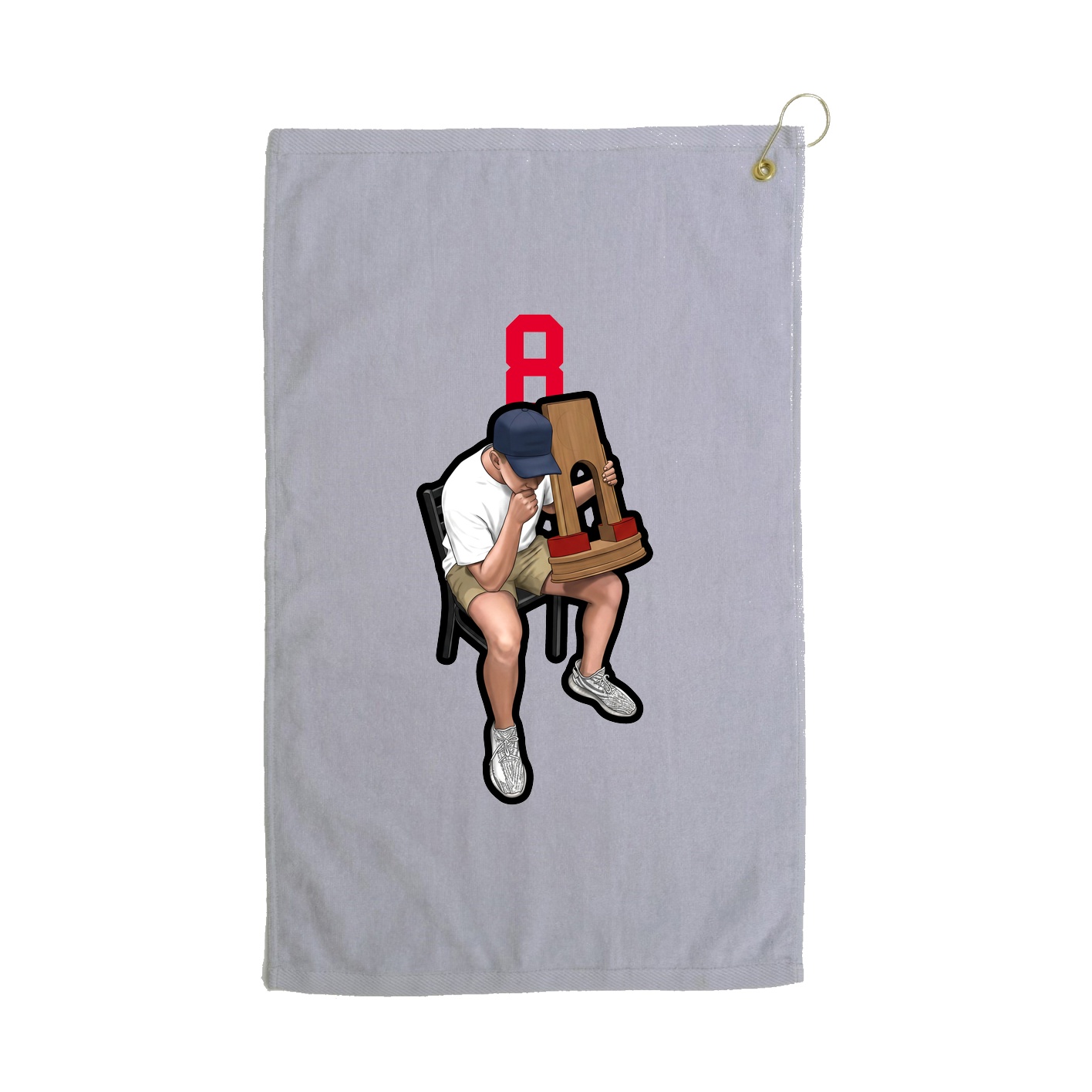 Golf Towel — Number Top in Grey