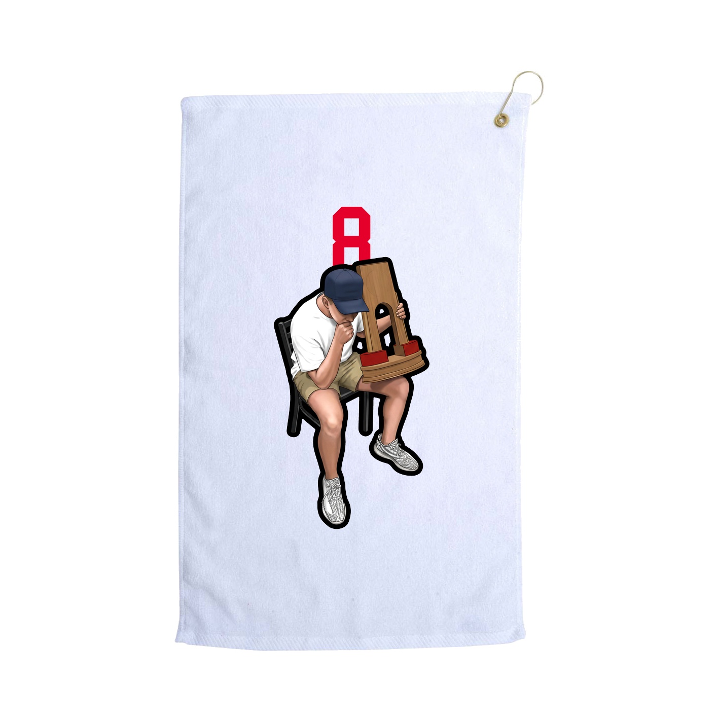 Golf Towel — Number Top in White