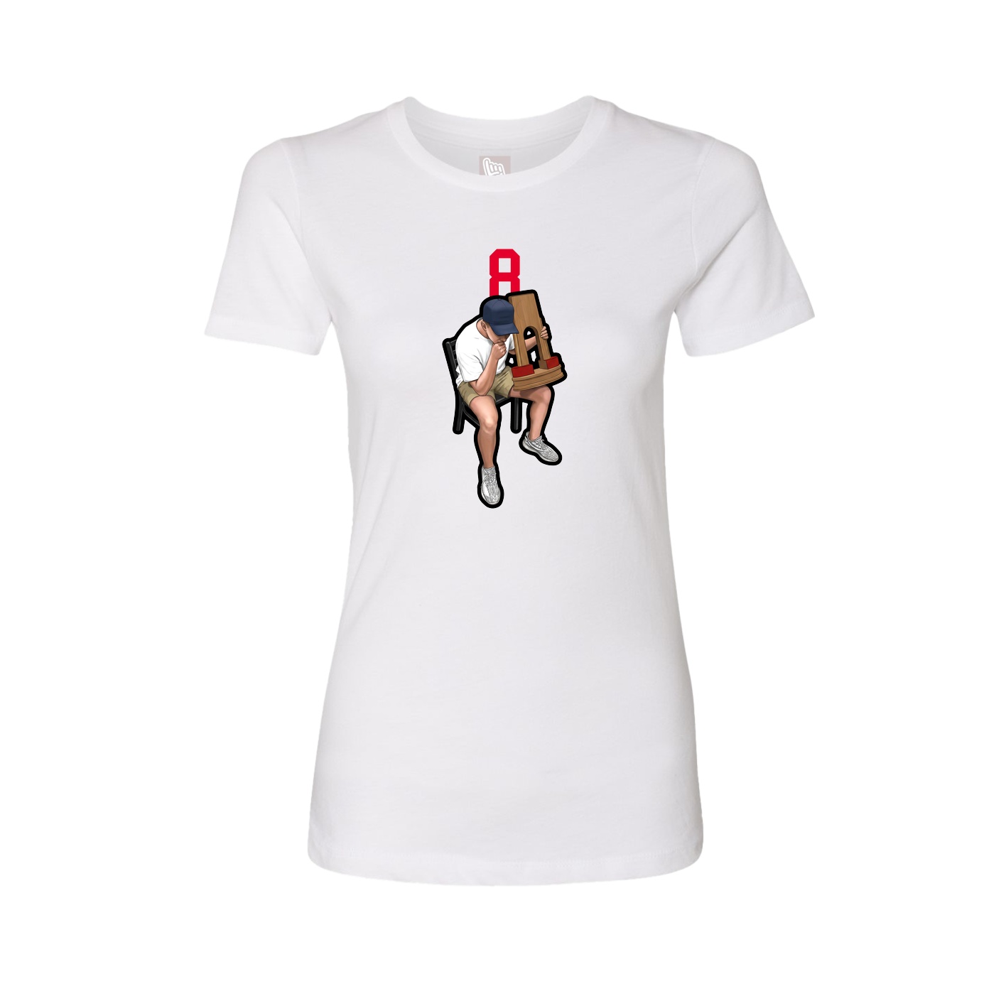 Fitted Women's Tee — Number Top in White