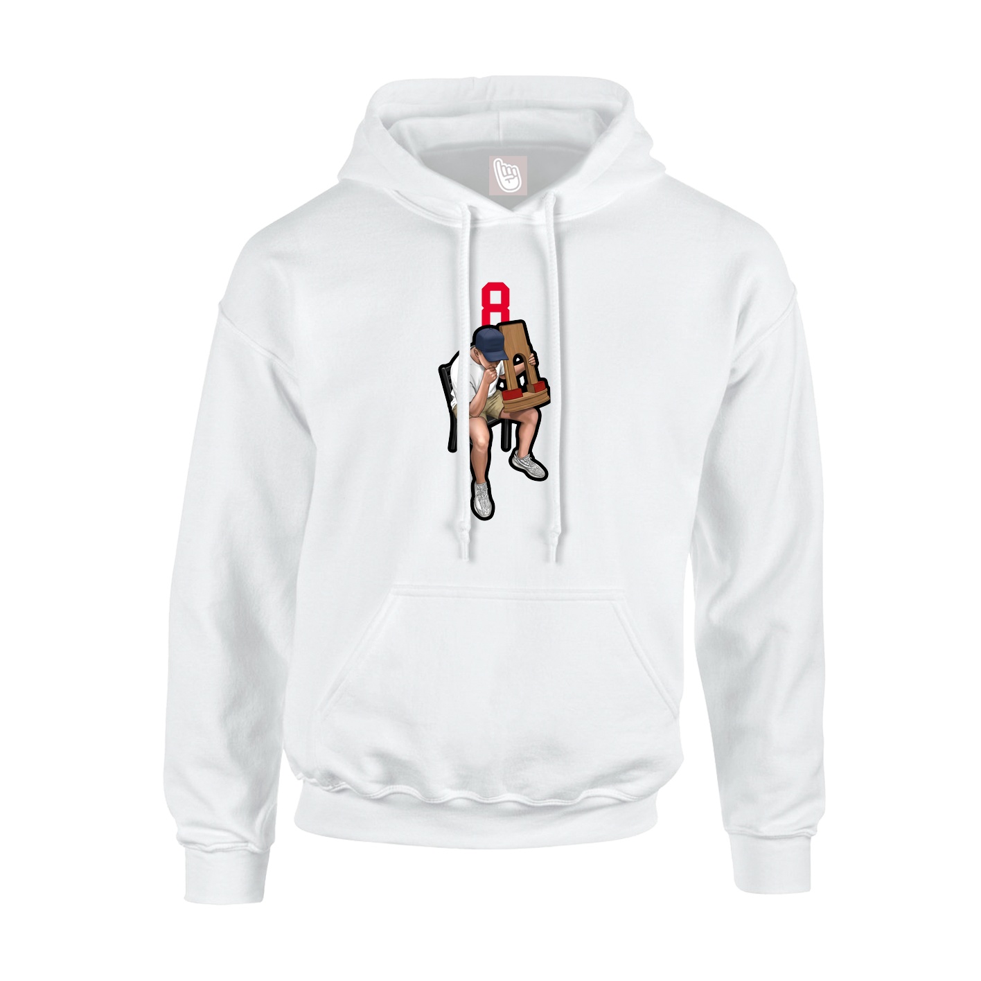 Youth Hoodie — Number Top in White