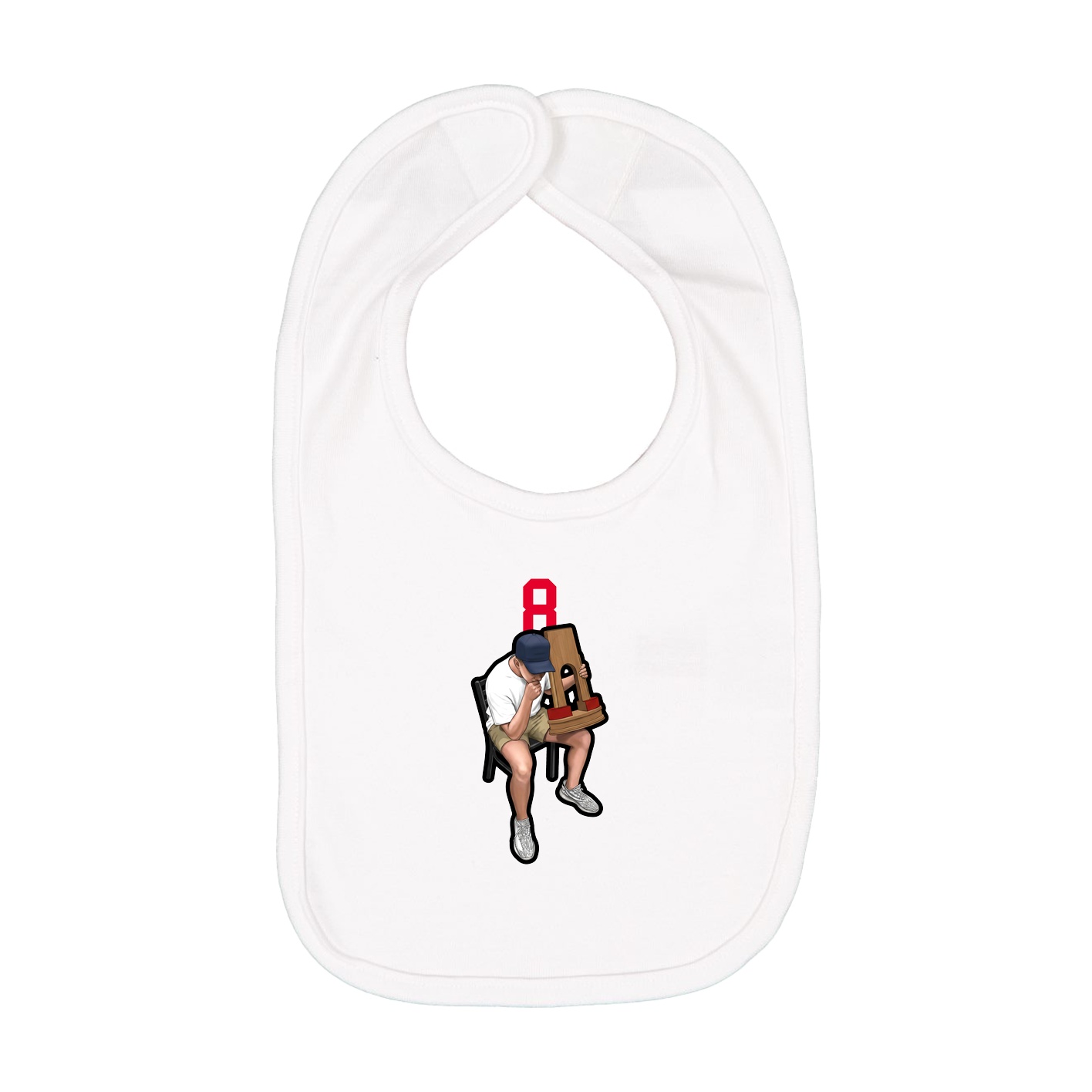 Infant Bib — Number Top in White