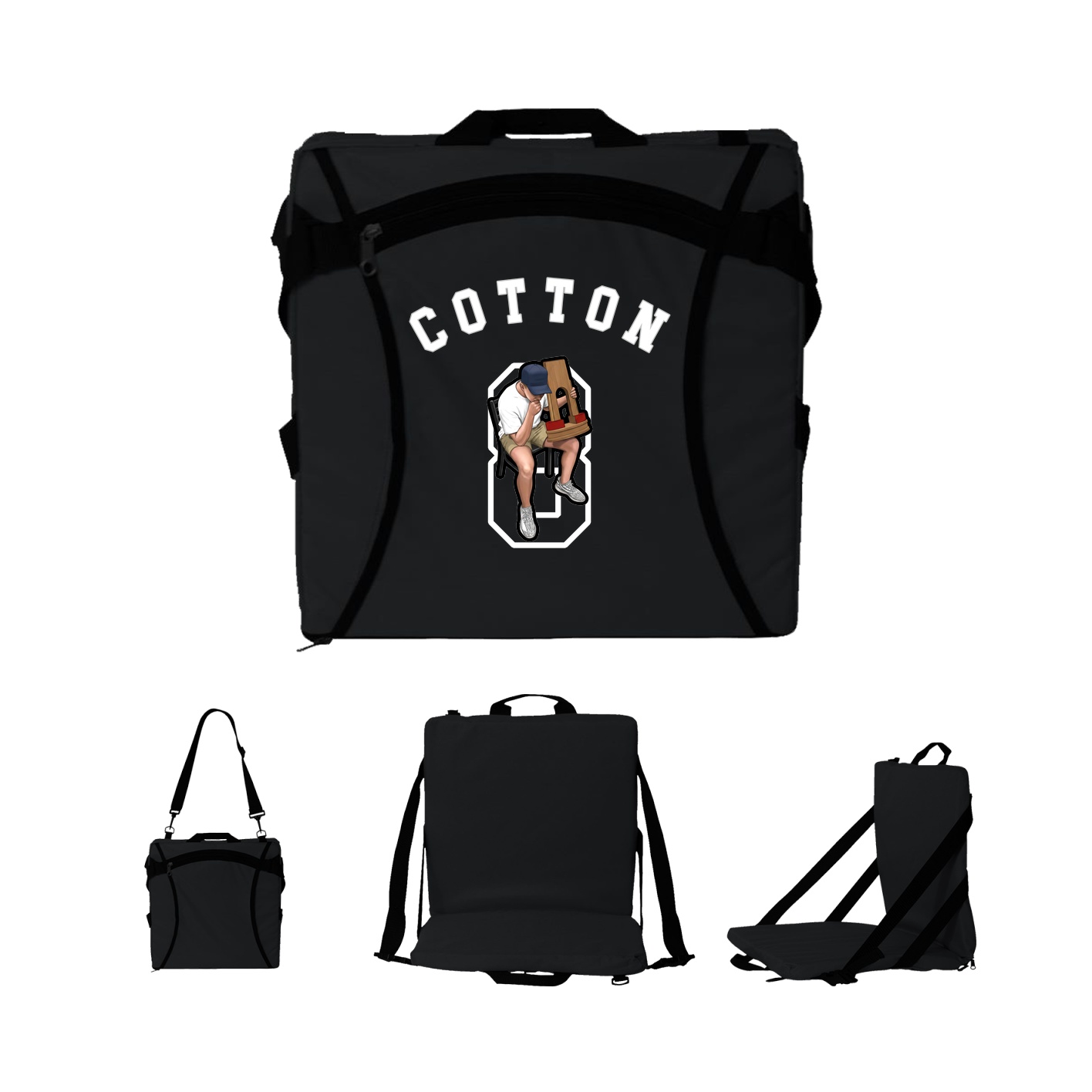 Folding Stadium Seat — Shirsey Arch in Black