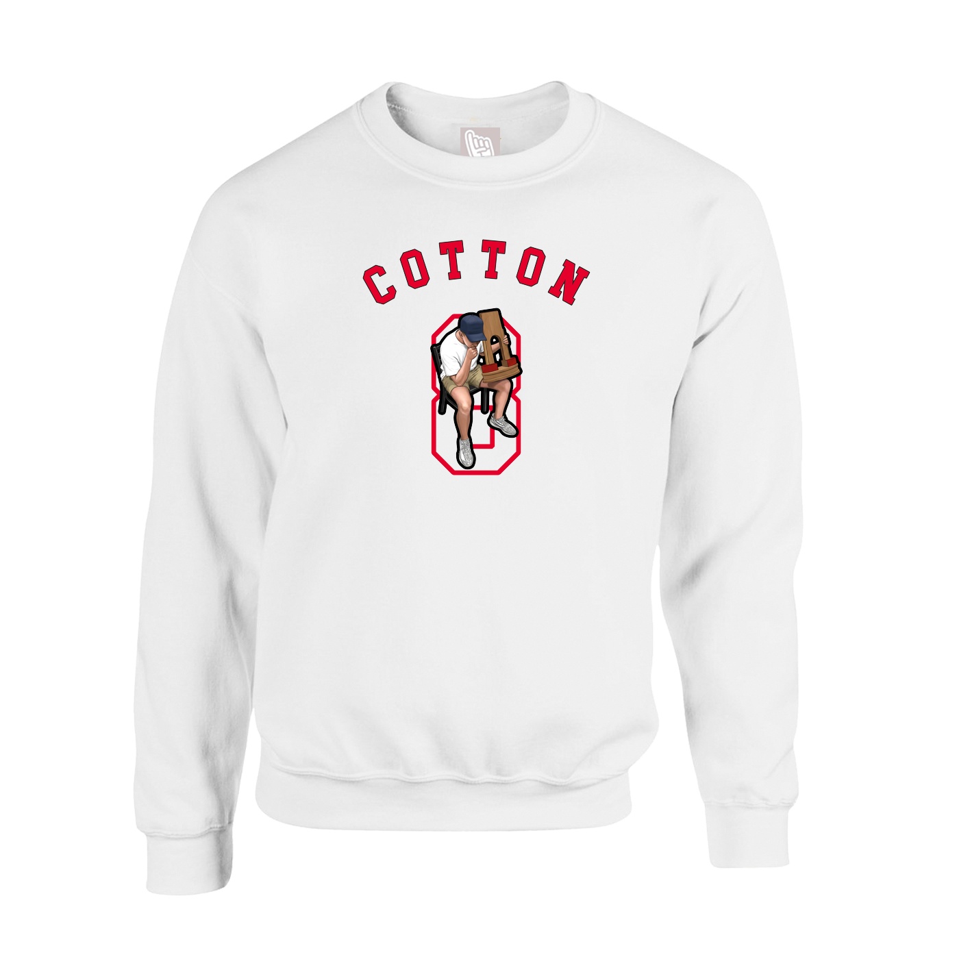 Fleece Crew — Shirsey Arch in White