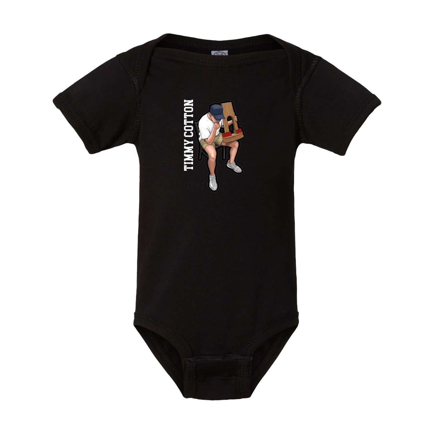 Baby Onesie — Name Vertical in Black
