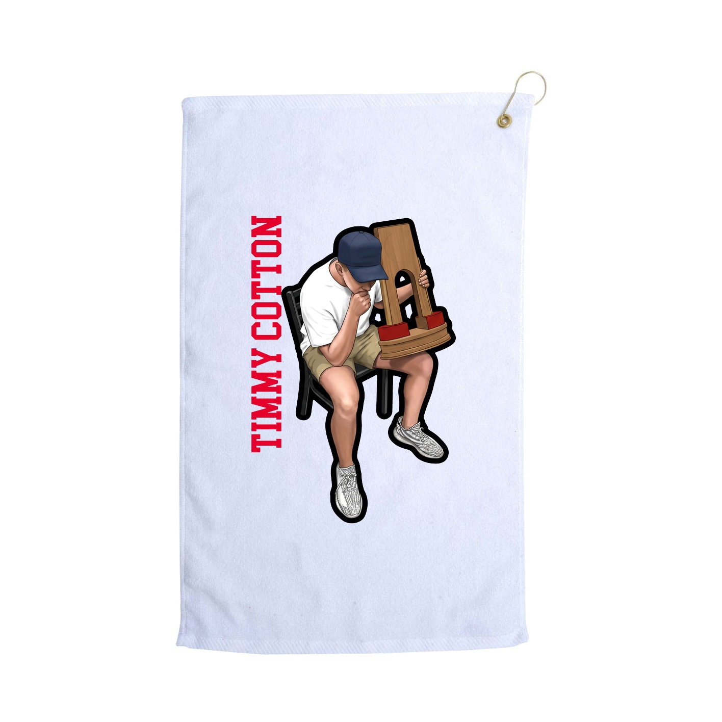 Golf Towel — Name Vertical in White