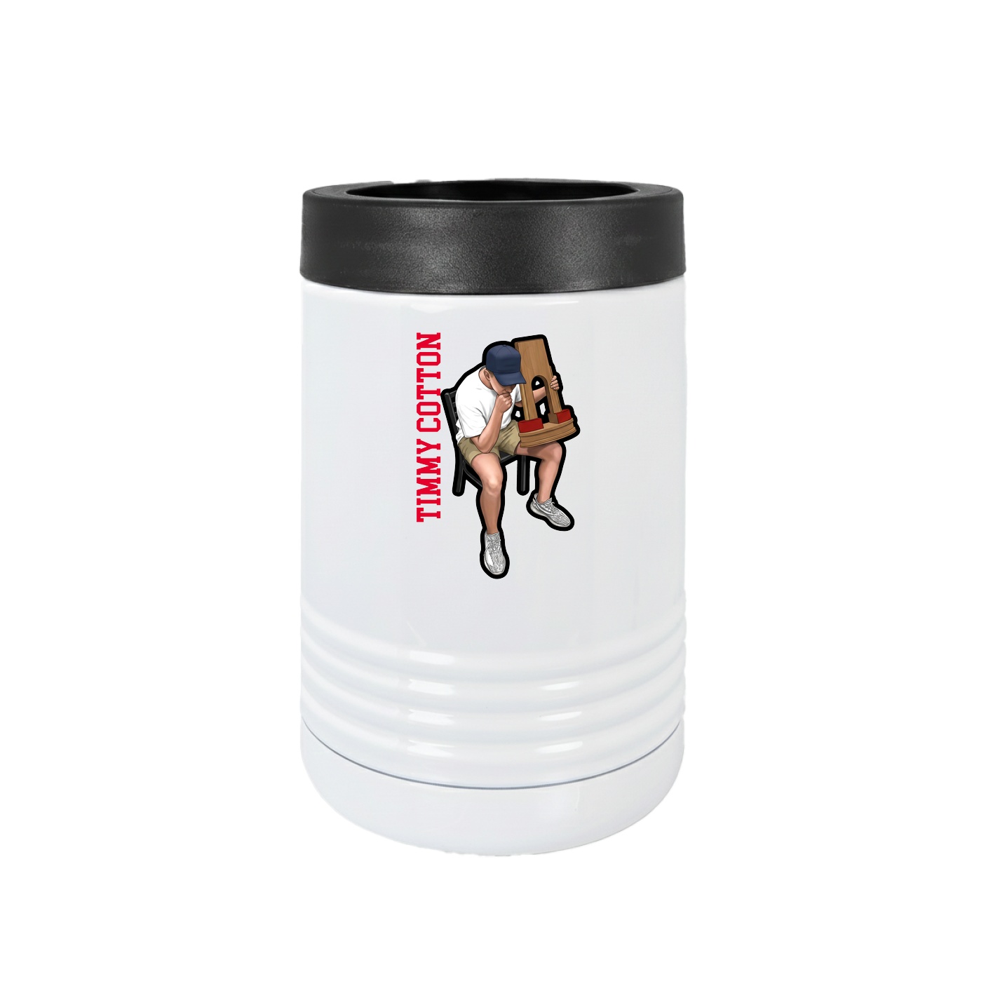 Beverage Holder — Name Vertical in White