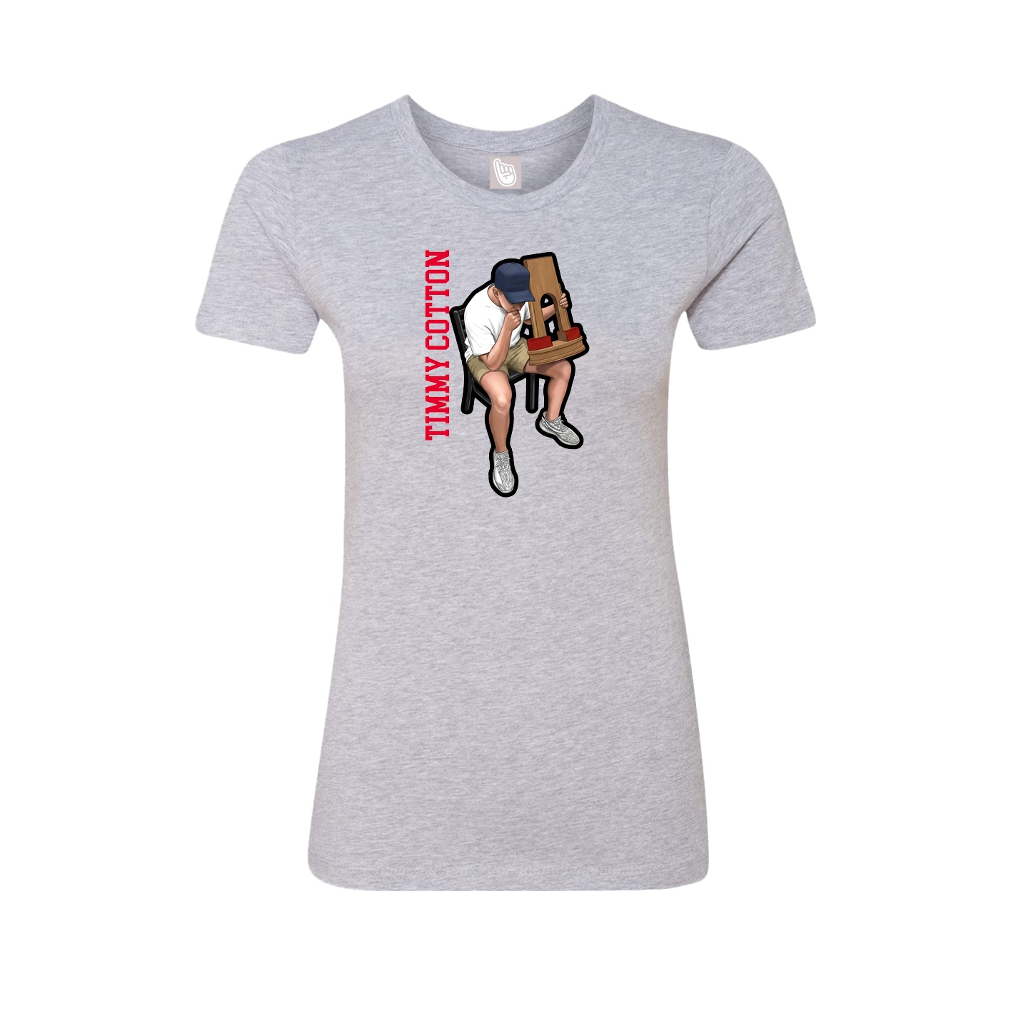 Womens Tee — Name Vertical in Grey