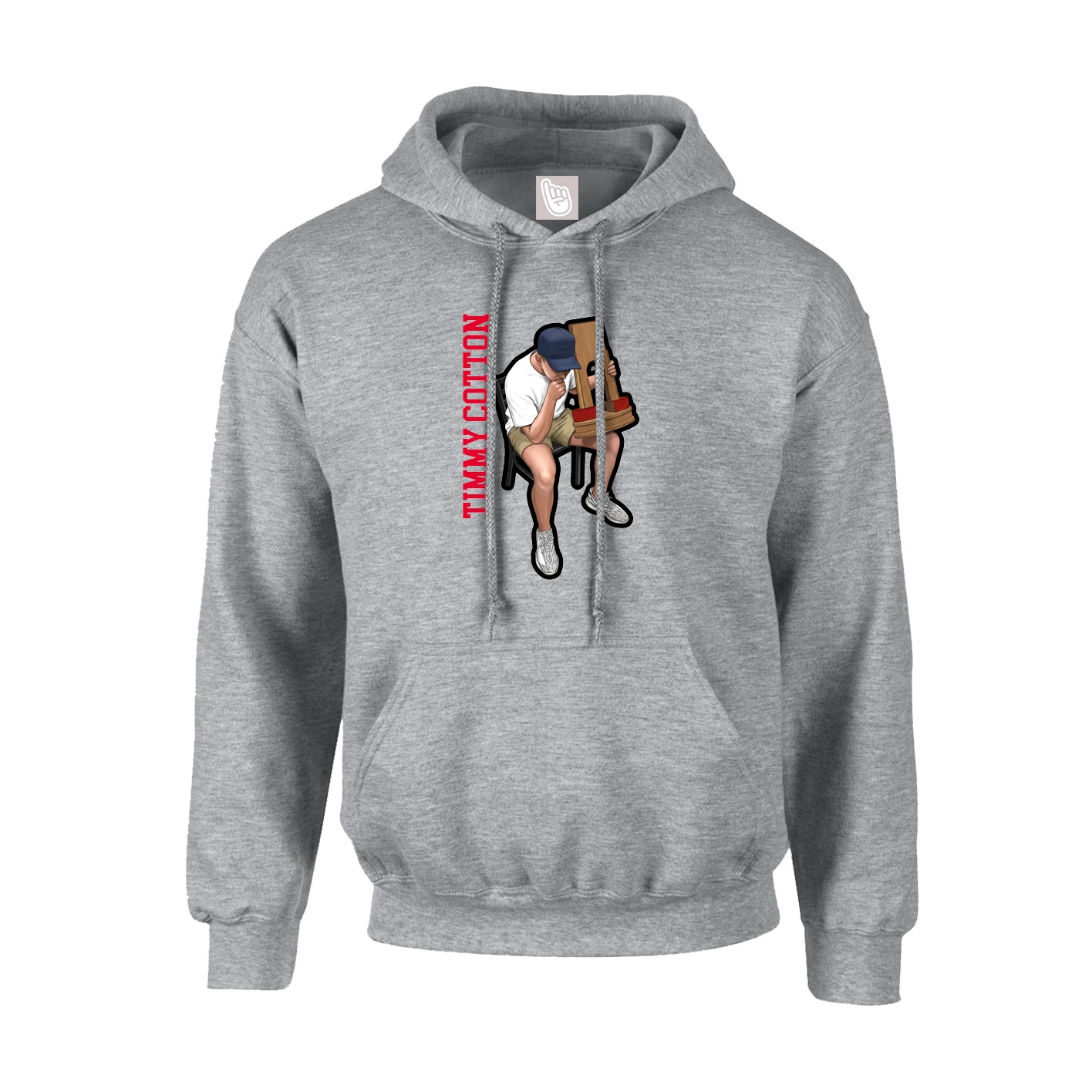 Hoodie — Name Vertical in Grey