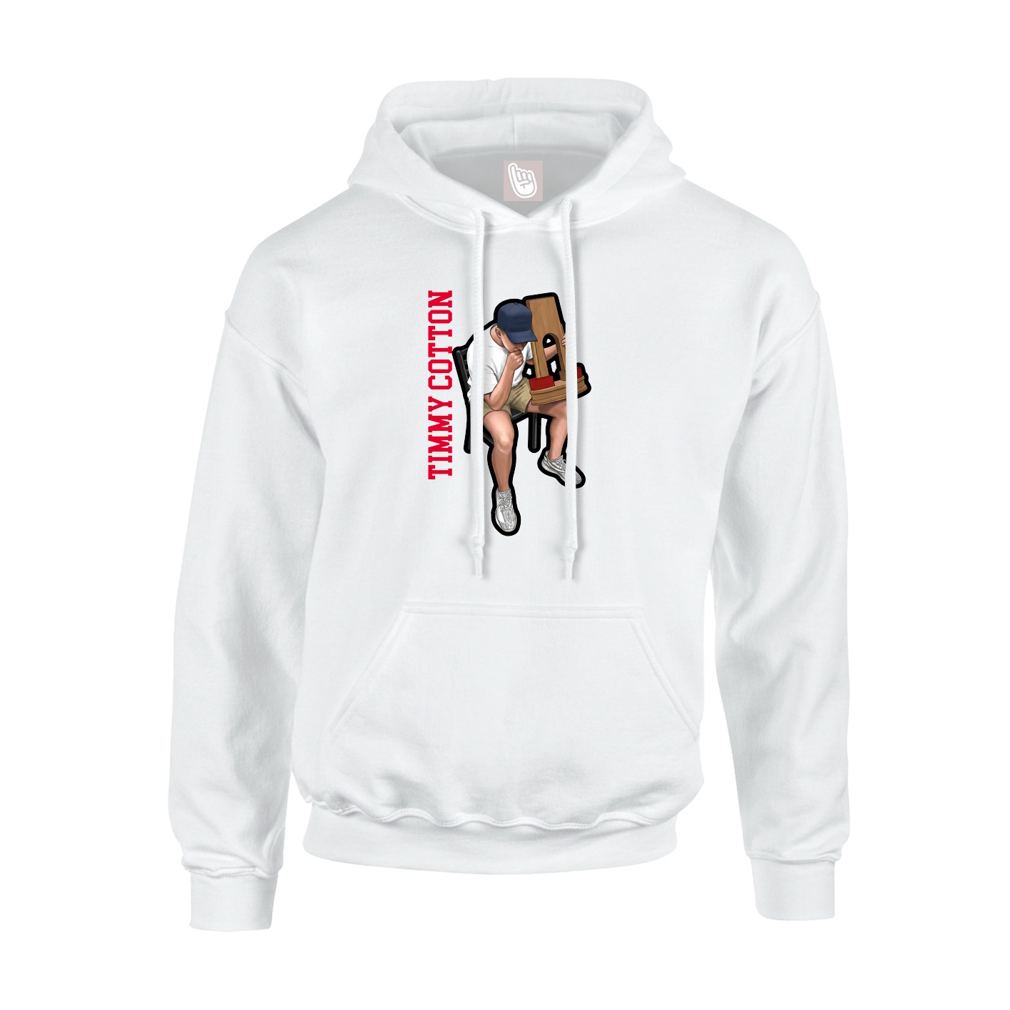 Youth Hoodie — Name Vertical in White
