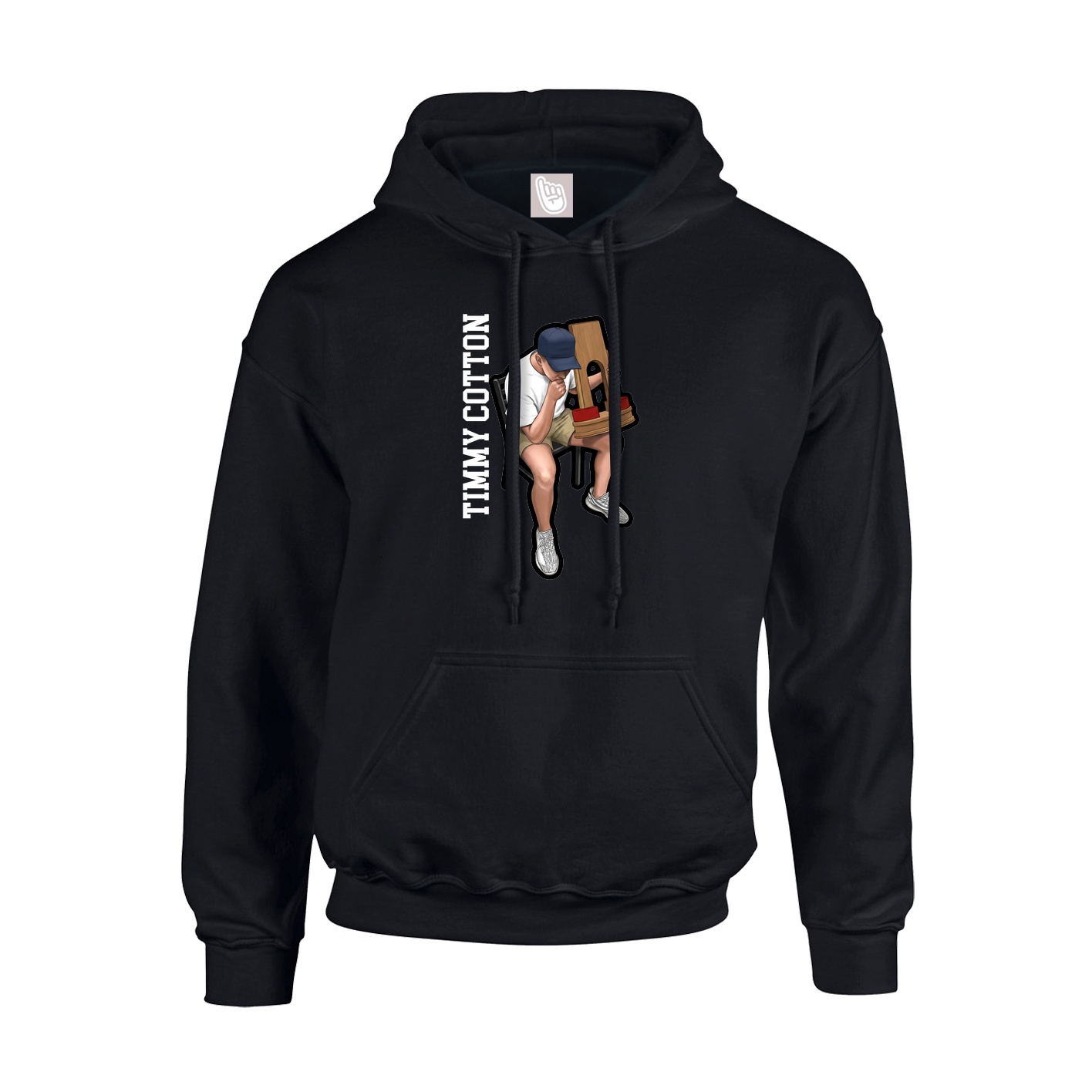 Youth Hoodie — Name Vertical in Black