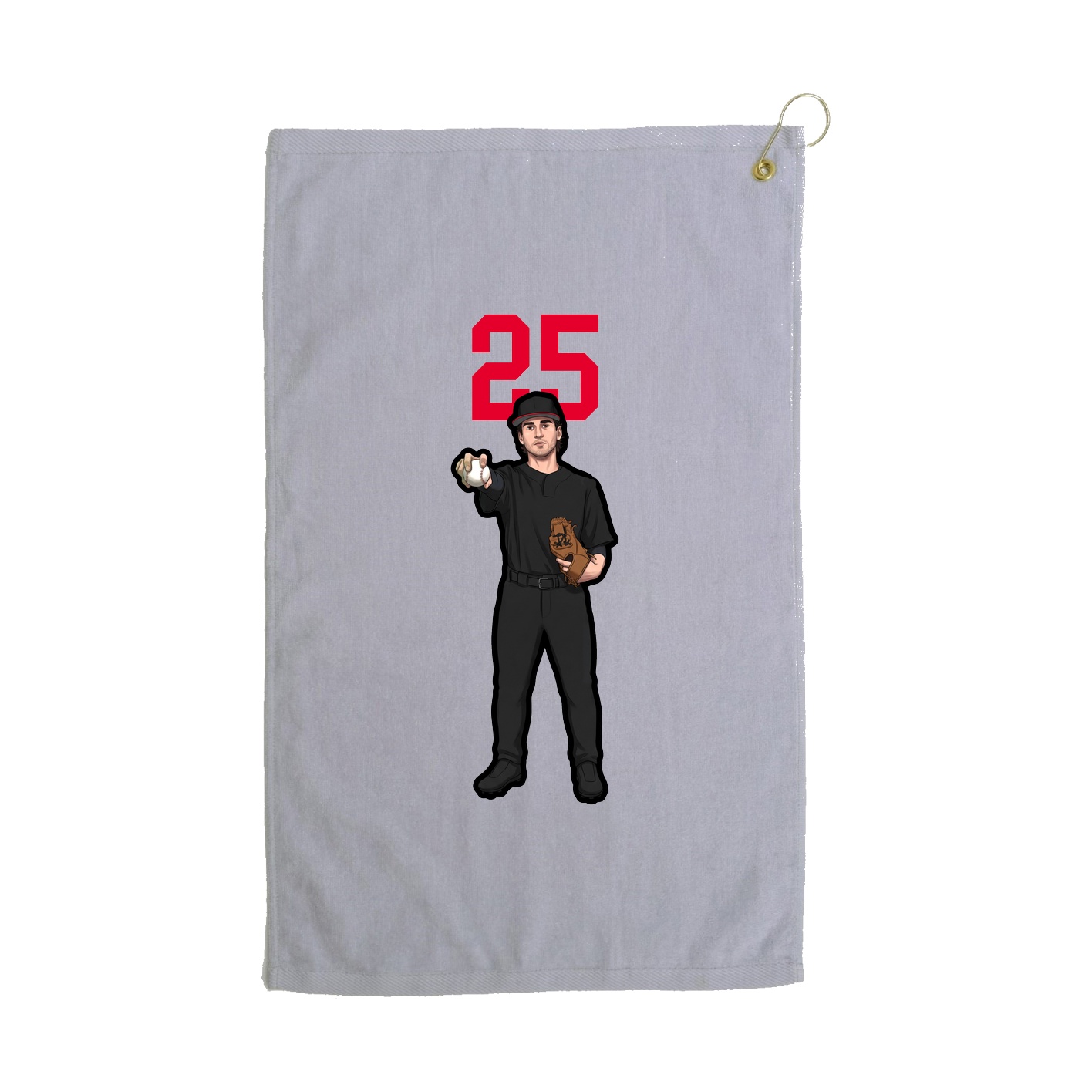 Golf Towel — Number Top in Grey