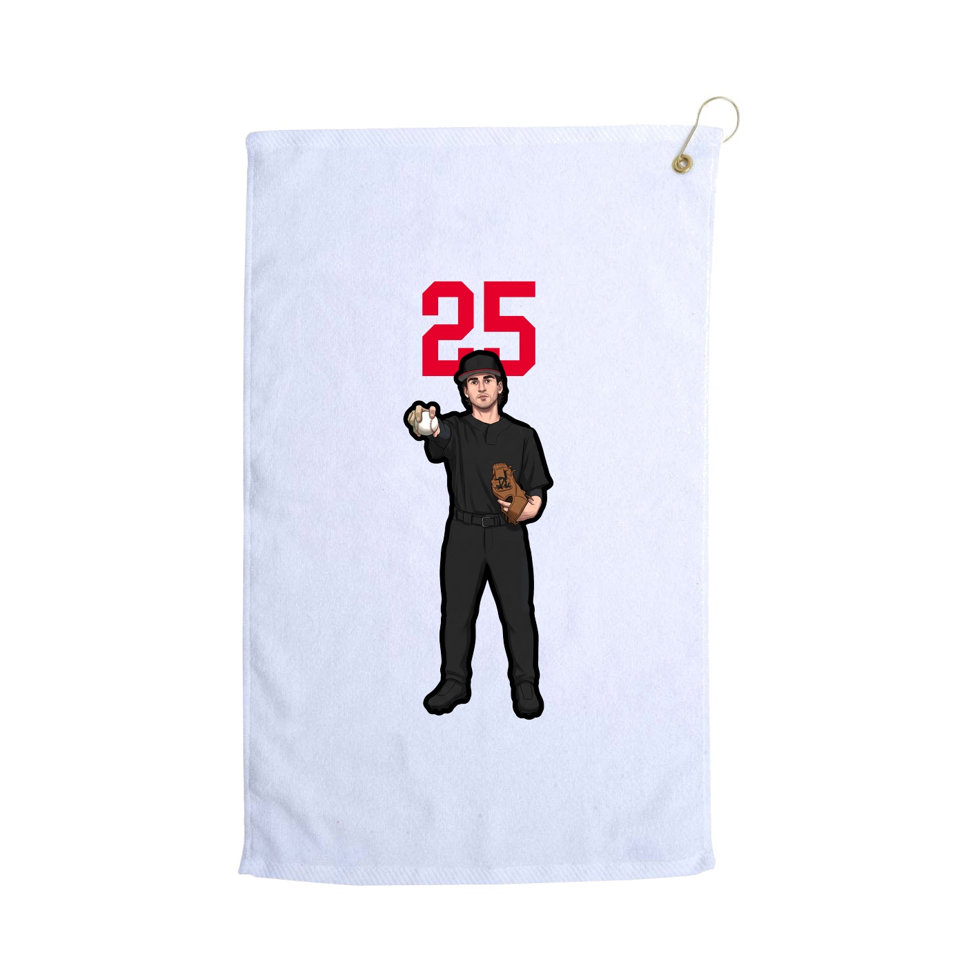 Golf Towel — Number Top in White
