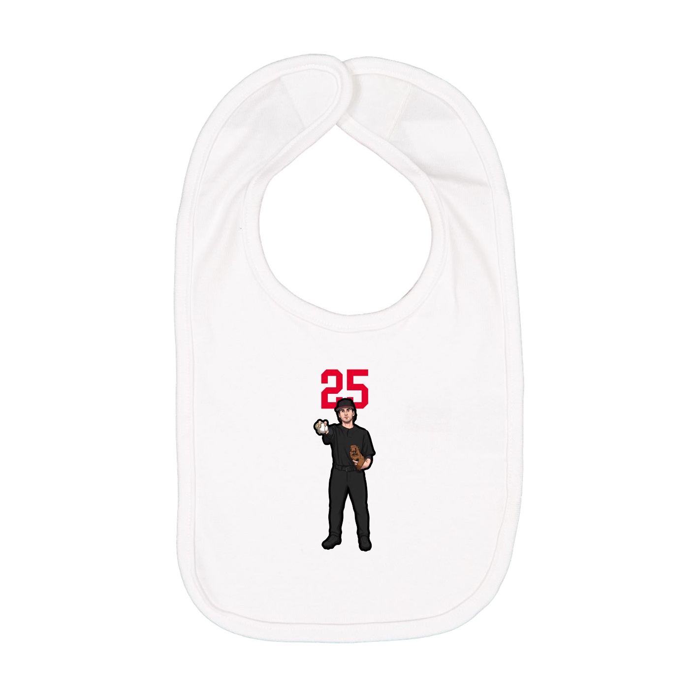 Infant Bib — Number Top in White