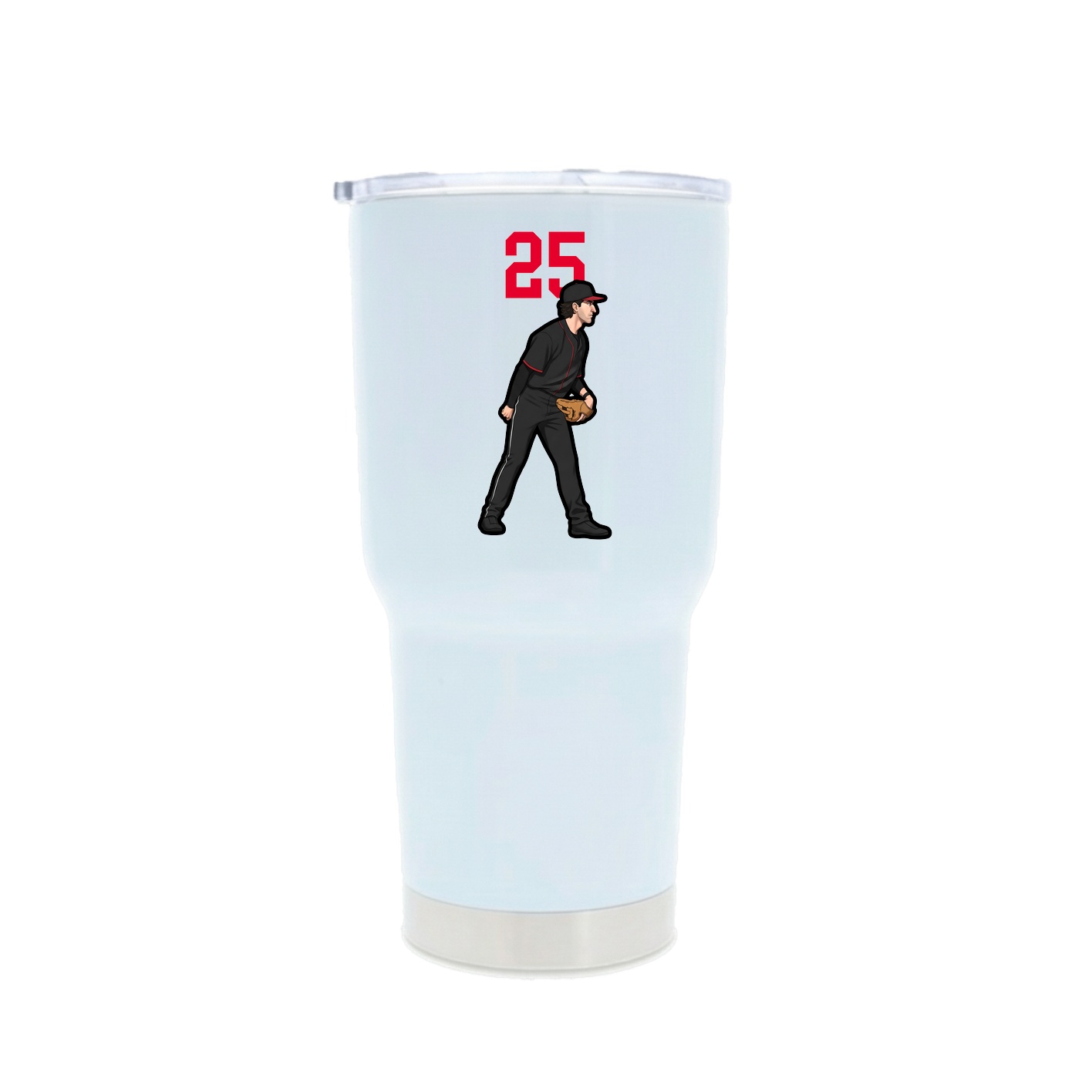 30oz Stainless Steel Tumbler — Number Top in White