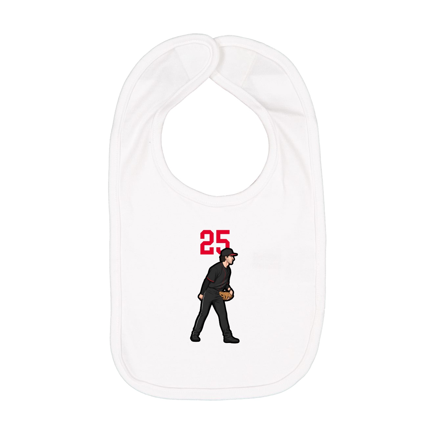 Infant Bib — Number Top in White