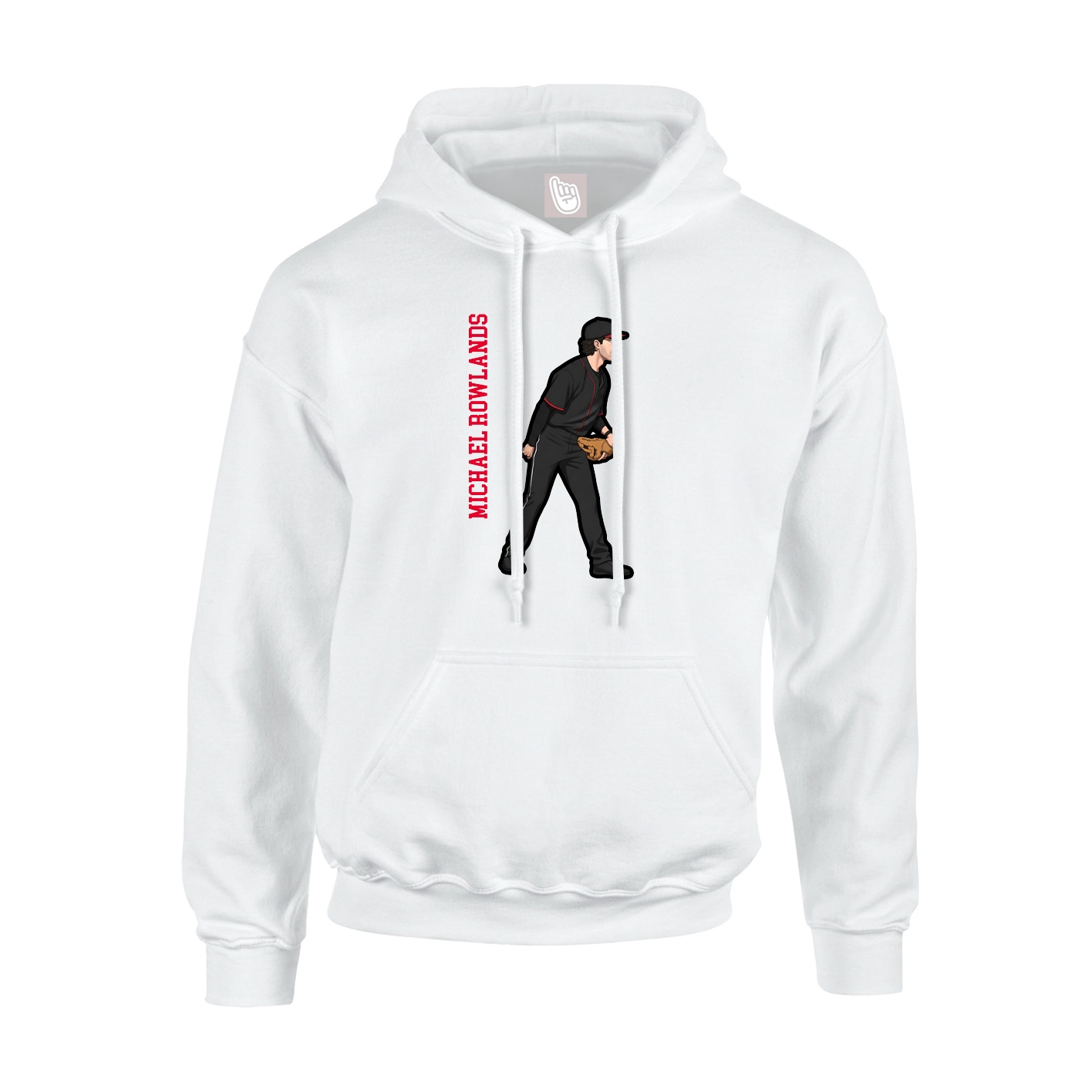 Hoodie — Name Vertical in White