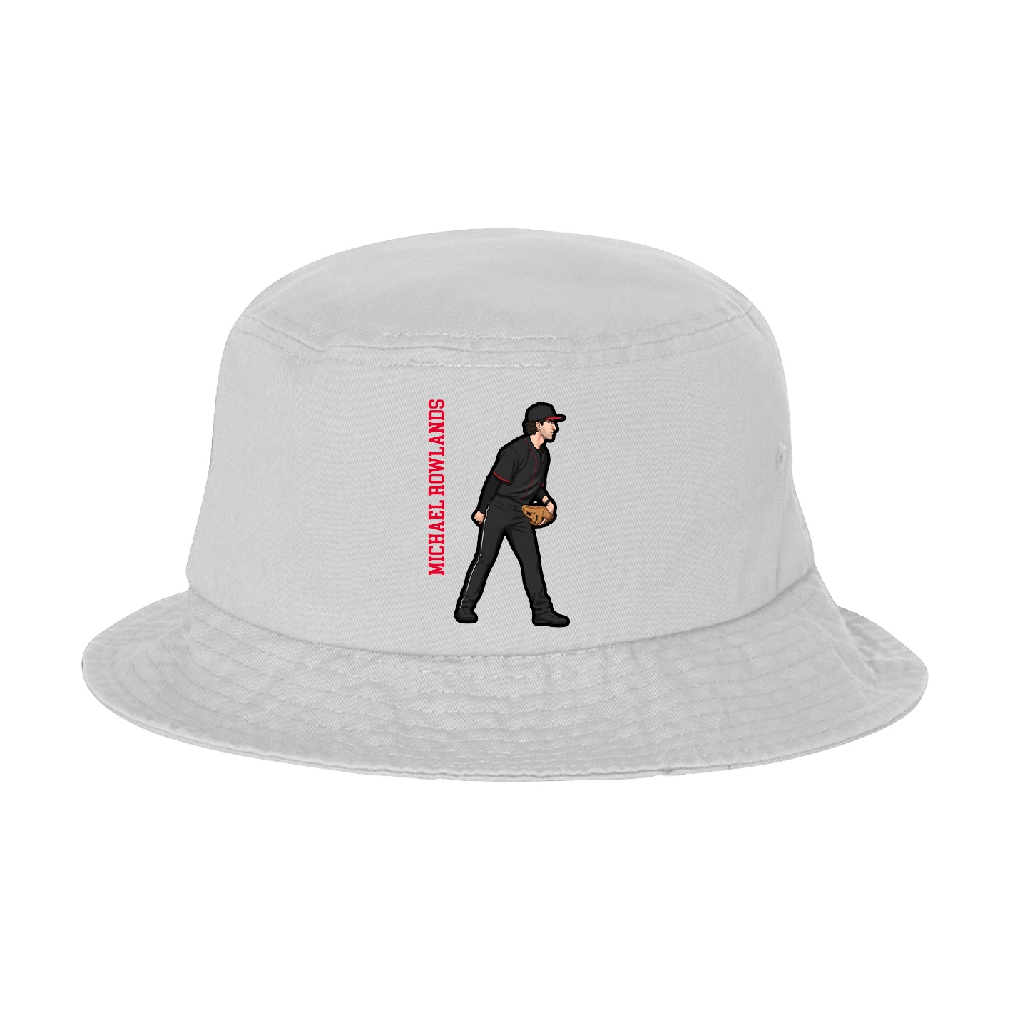 Bucket Cap — Name Vertical in White