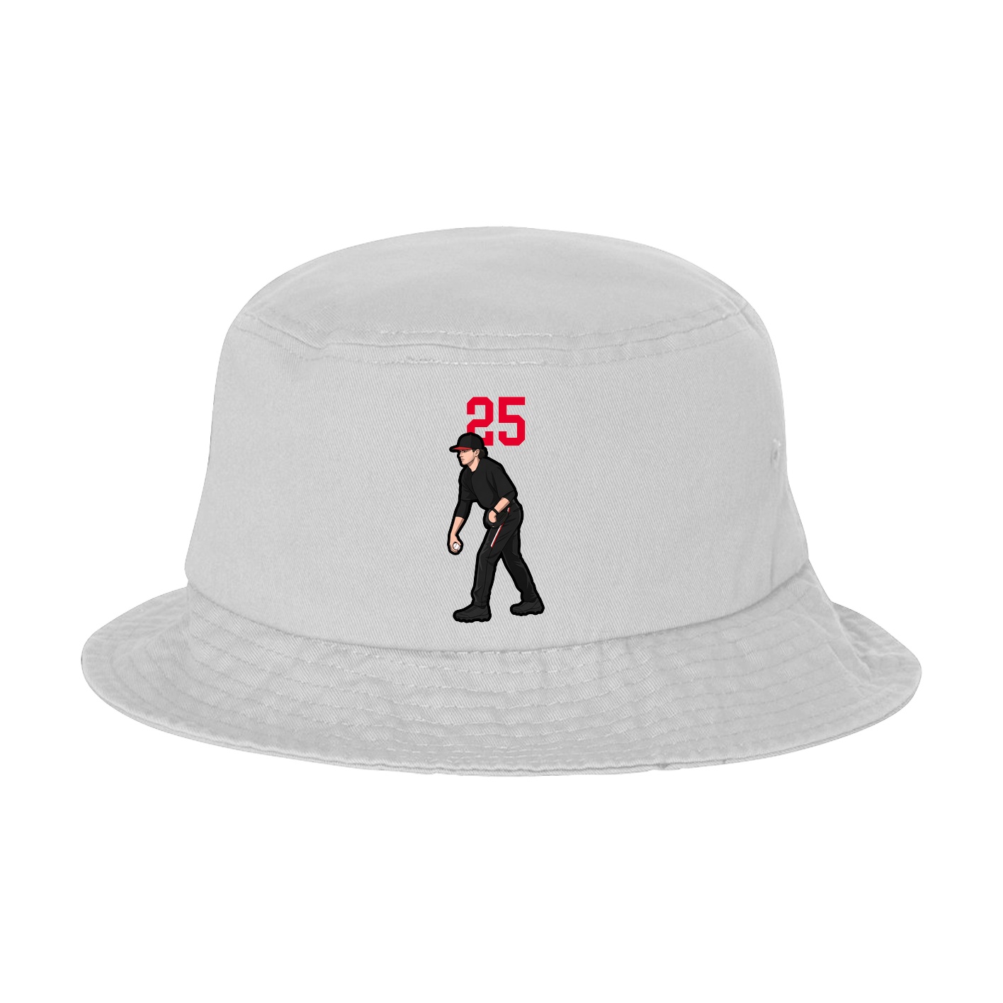 Bucket Cap — Number Top in White