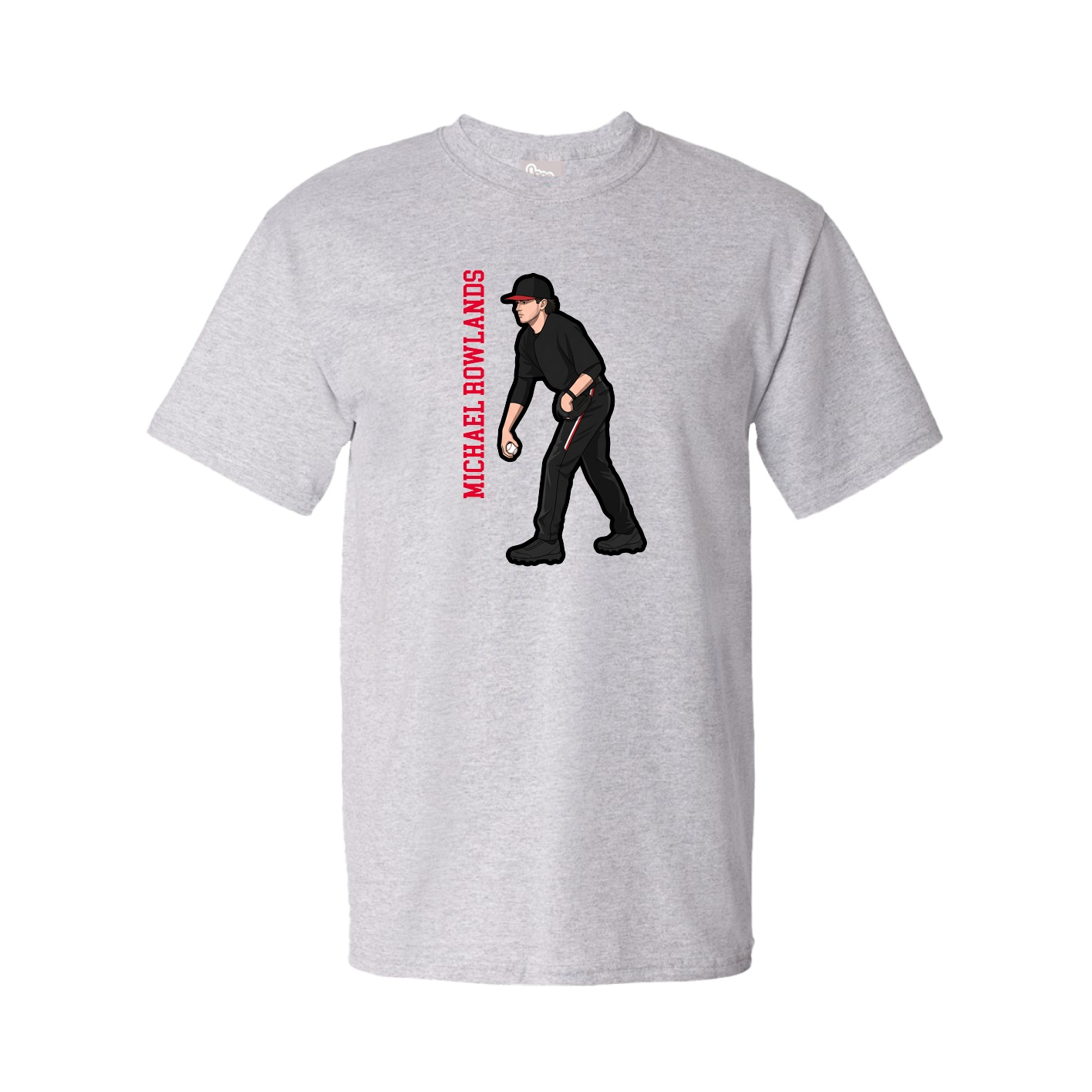 Tee — Name Vertical in Grey