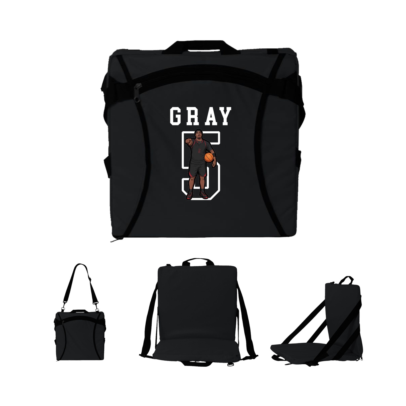 Folding Stadium Seat — Shirsey in Black