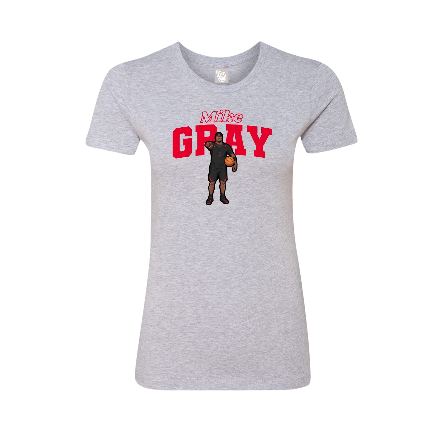 Fitted Women's Tee — Name Arch in Grey
