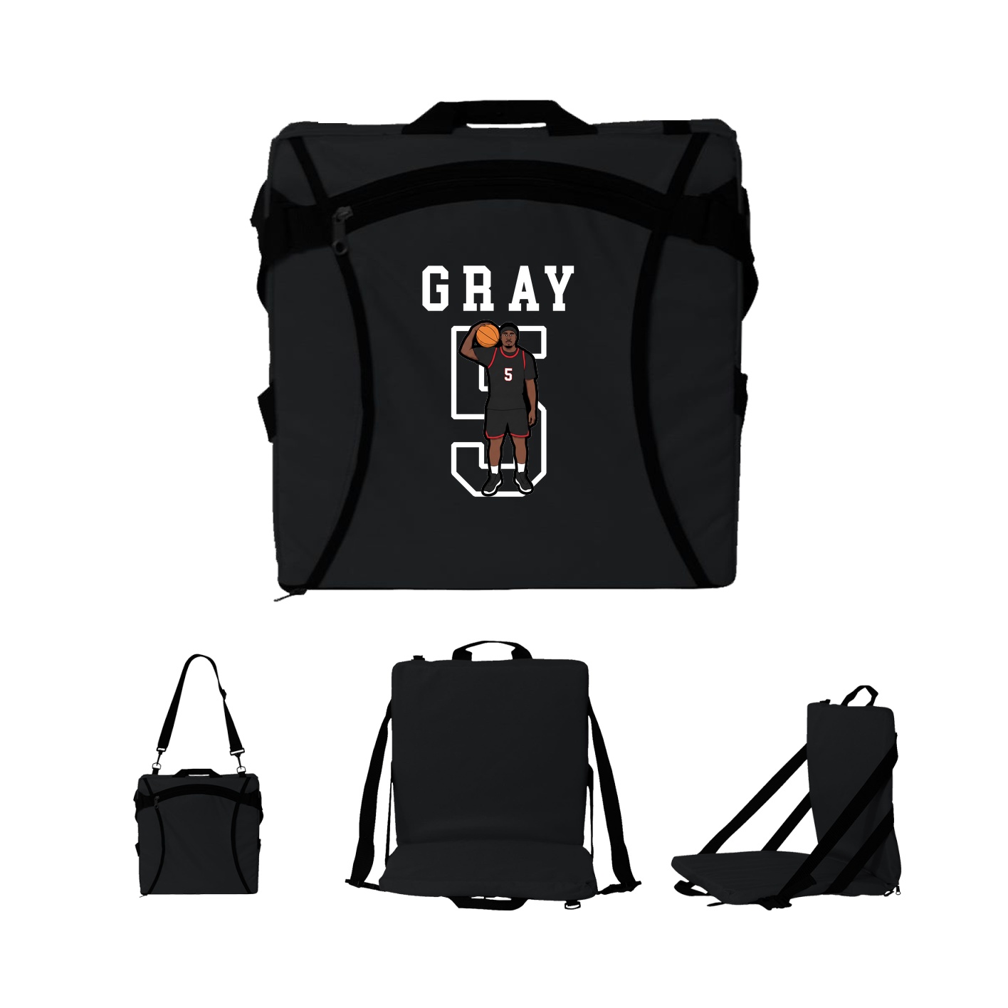 Folding Stadium Seat — Shirsey in Black