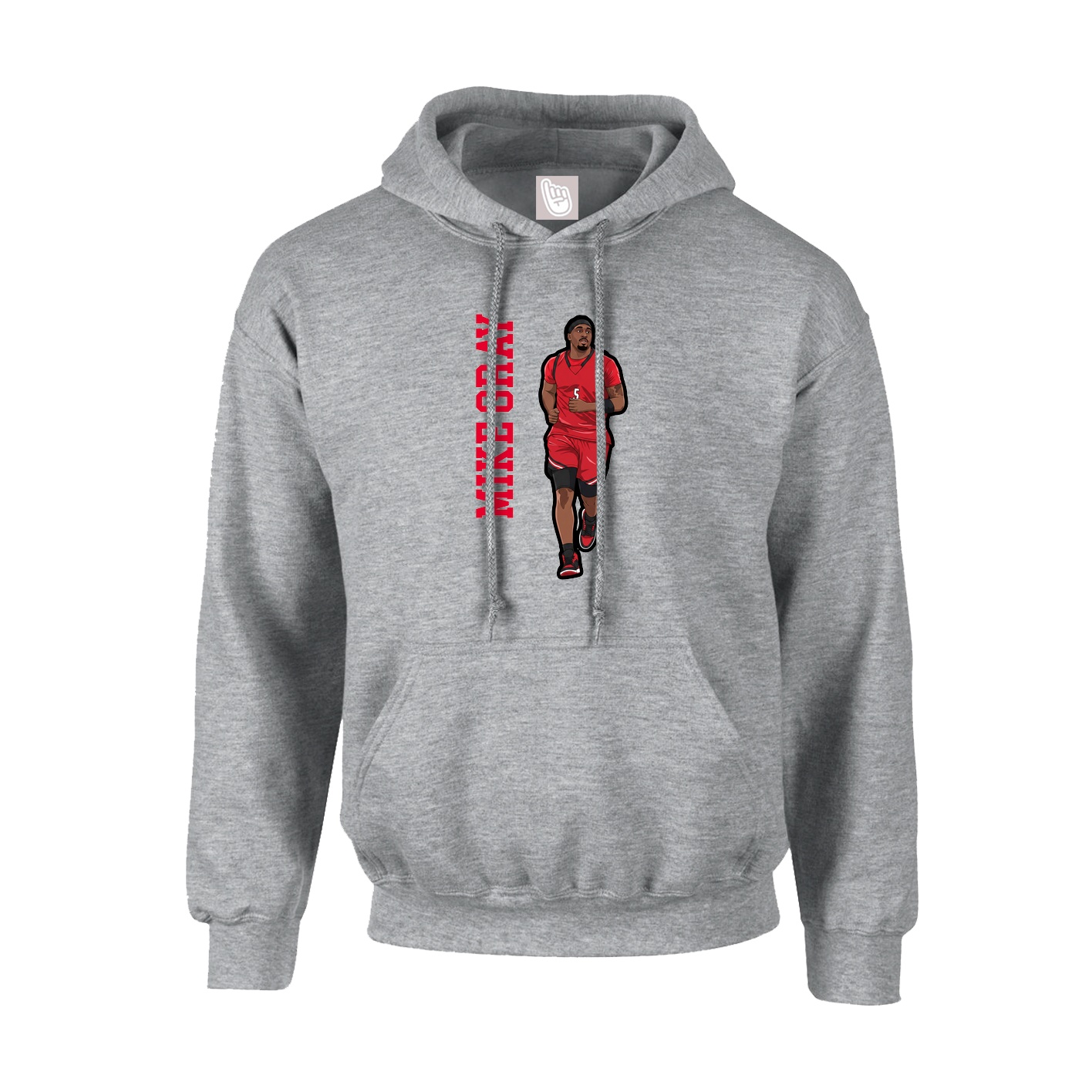 Youth Hoodie — Name Vertical in Grey