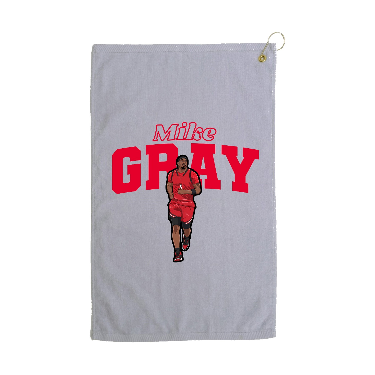 Golf Towel — Name Arch in Grey