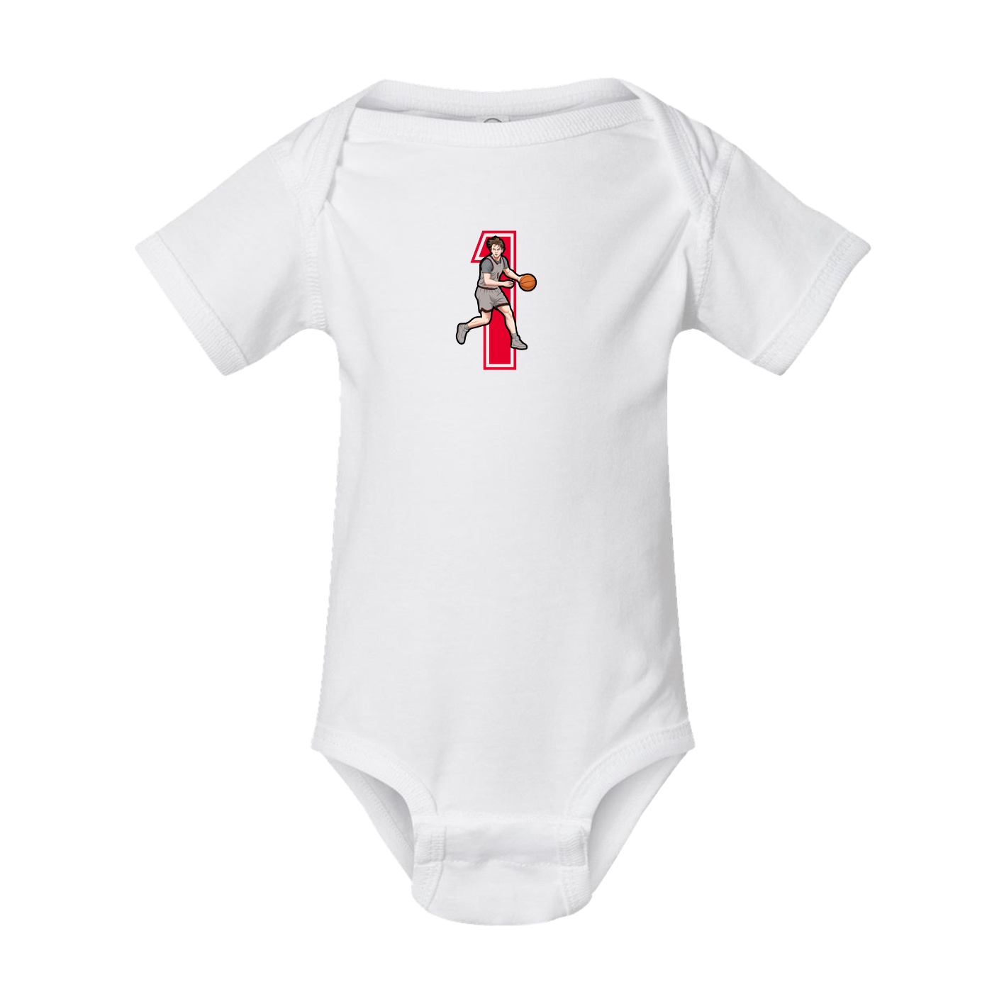 Baby Onesie — Number in White