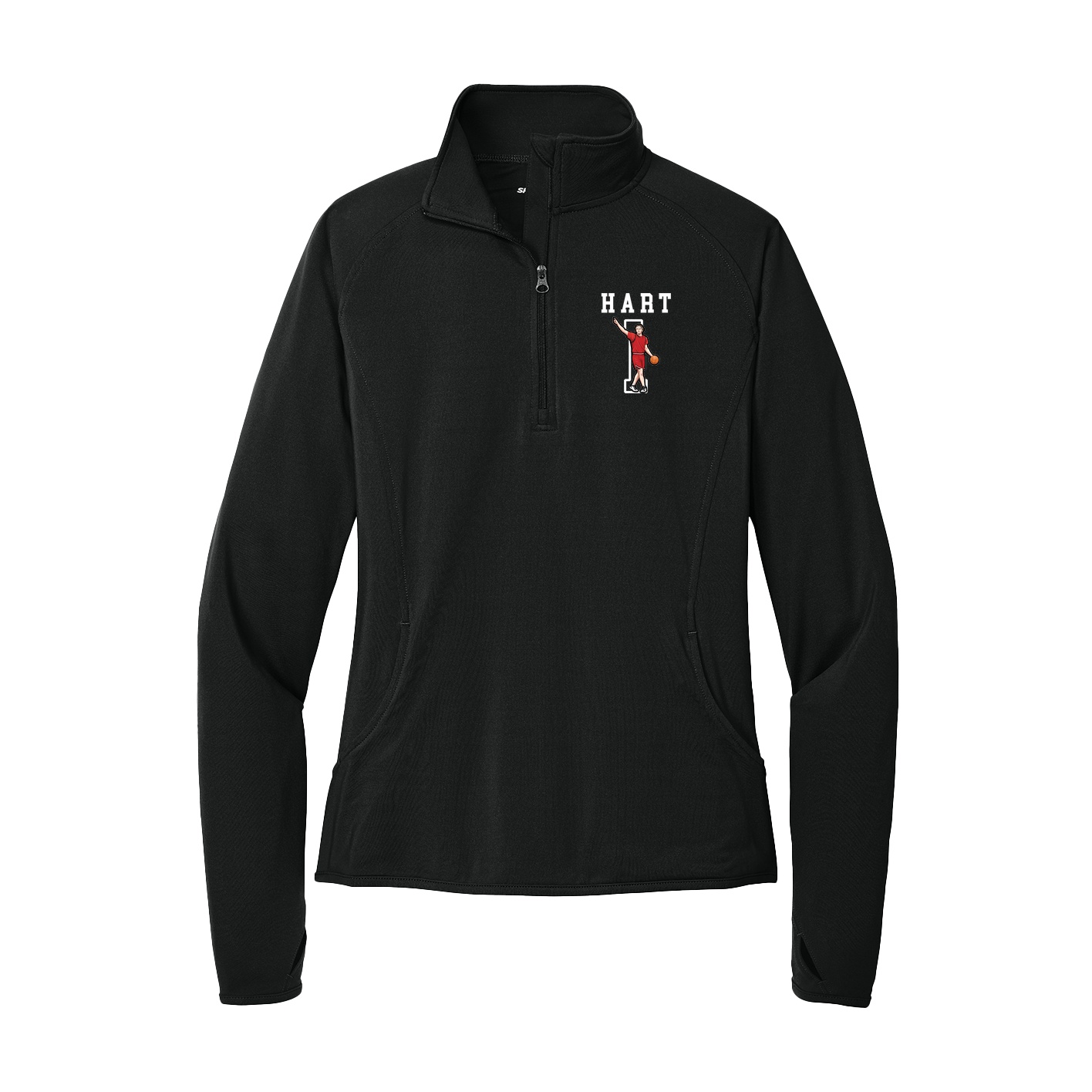 Women's Q-Zip Pullover — Shirsey in Black