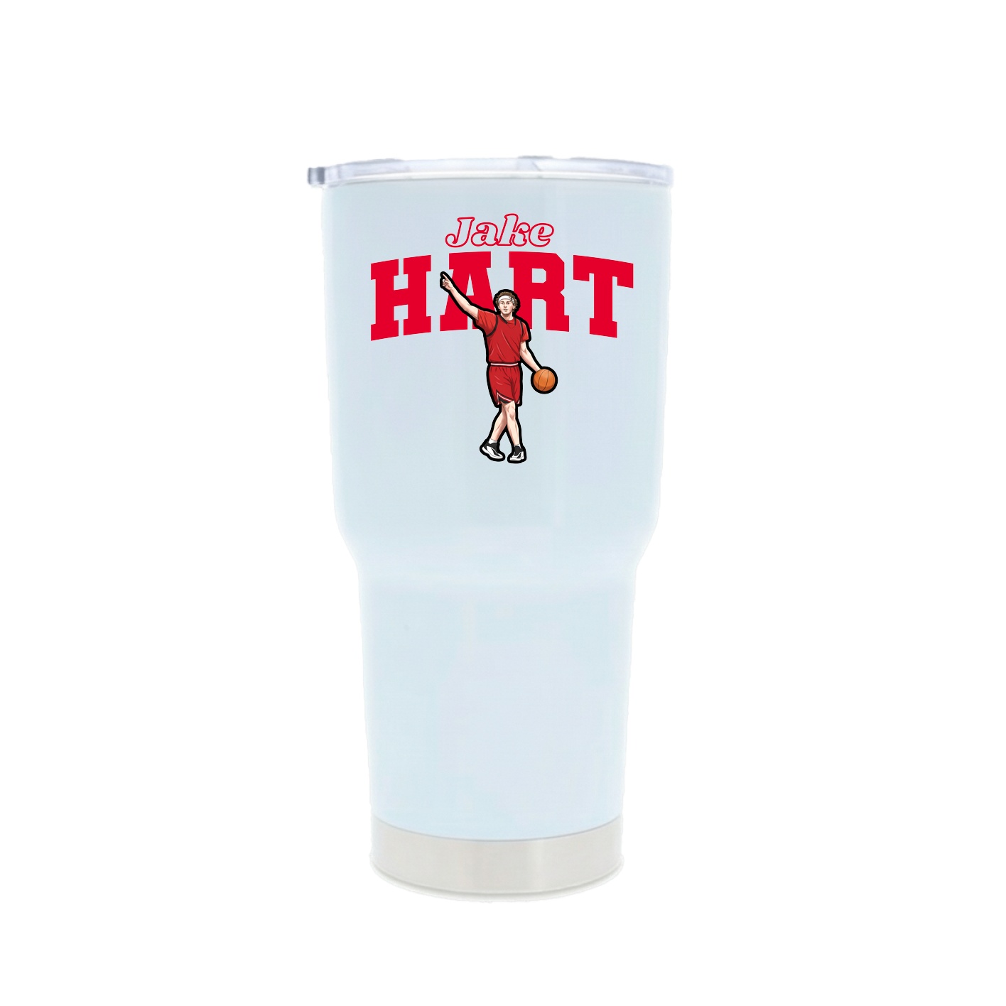 30oz Stainless Steel Tumbler — Name Arch in White