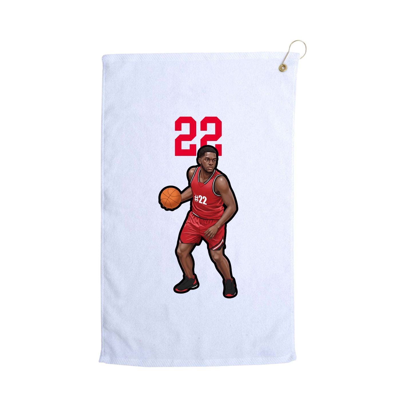 Golf Towel — Number Top in White