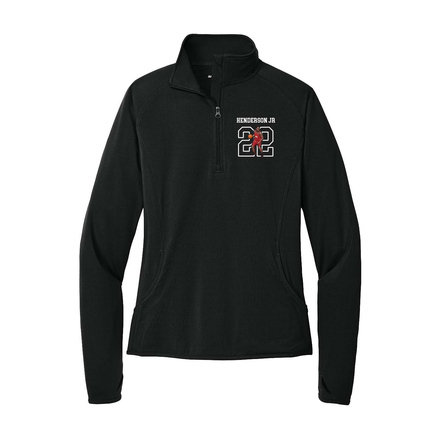 Women's Q-Zip Pullover — Shirsey in Black