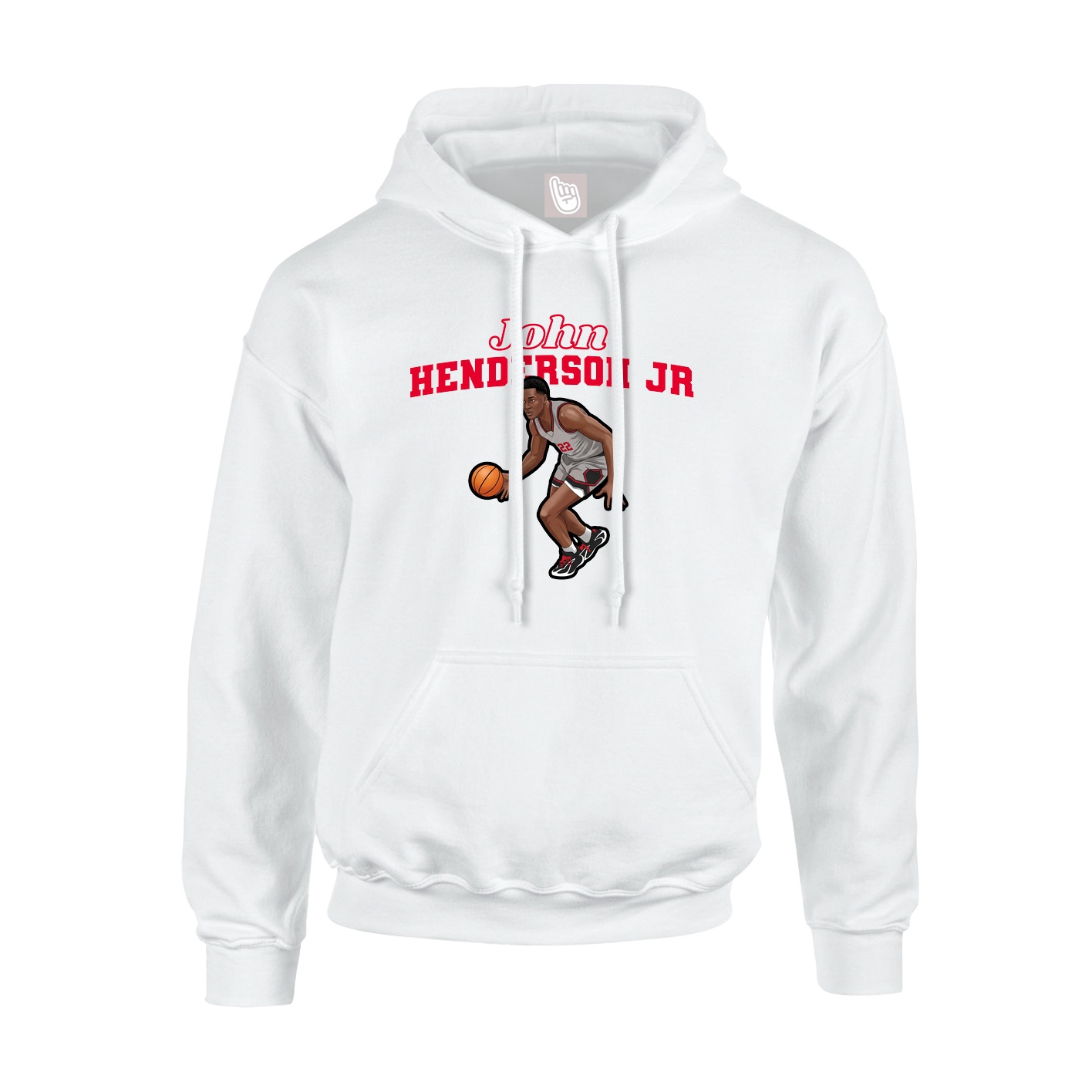 Youth Hoodie — Name Arch in White