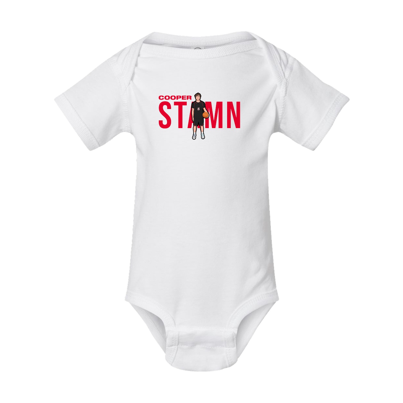 Baby Onesie — Player Name in White