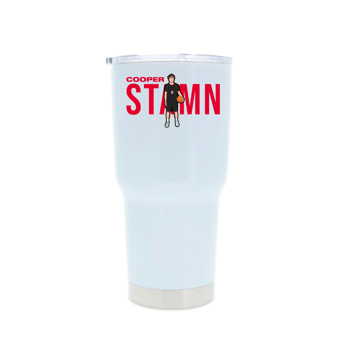30oz Stainless Steel Tumbler — Player Name in White