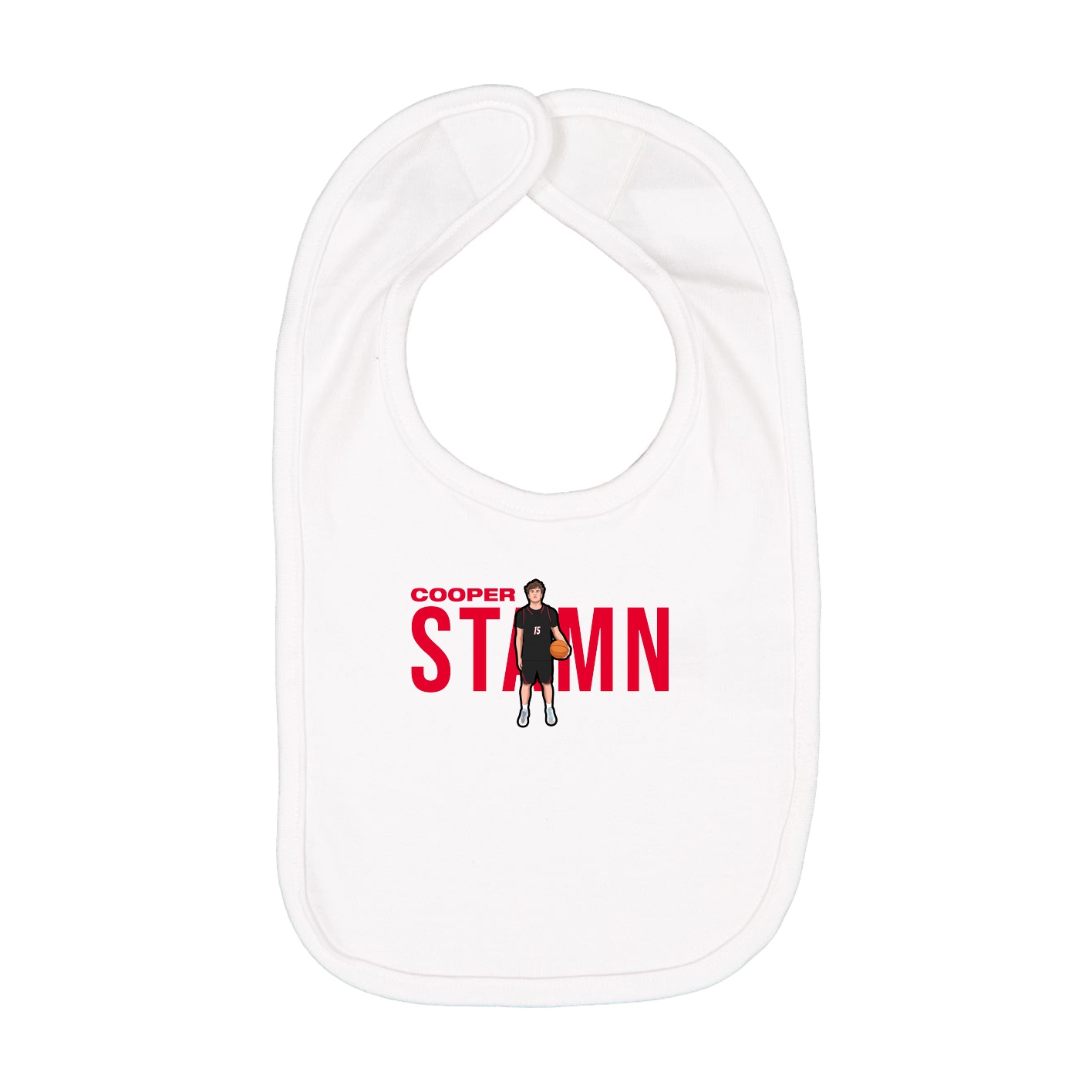 Infant Bib — Player Name in White