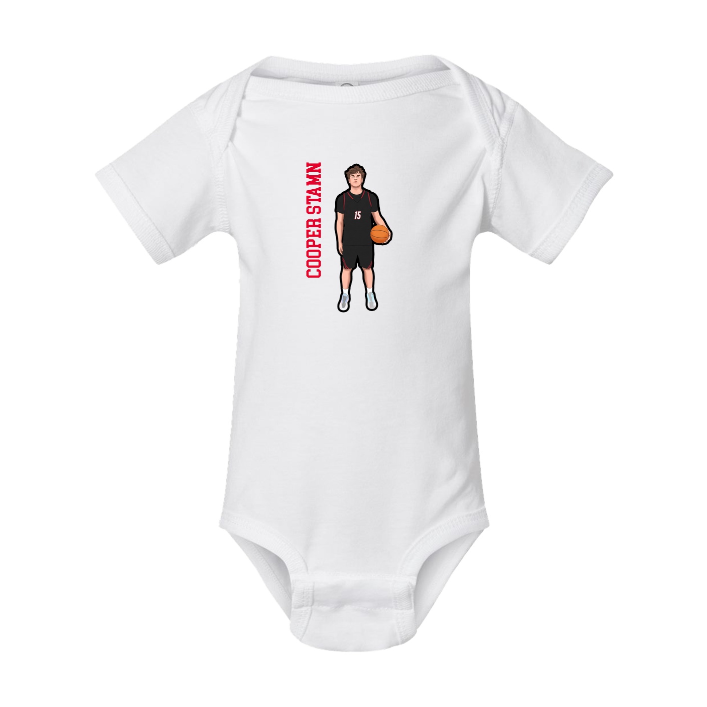 Baby Onesie — Name Vertical in White