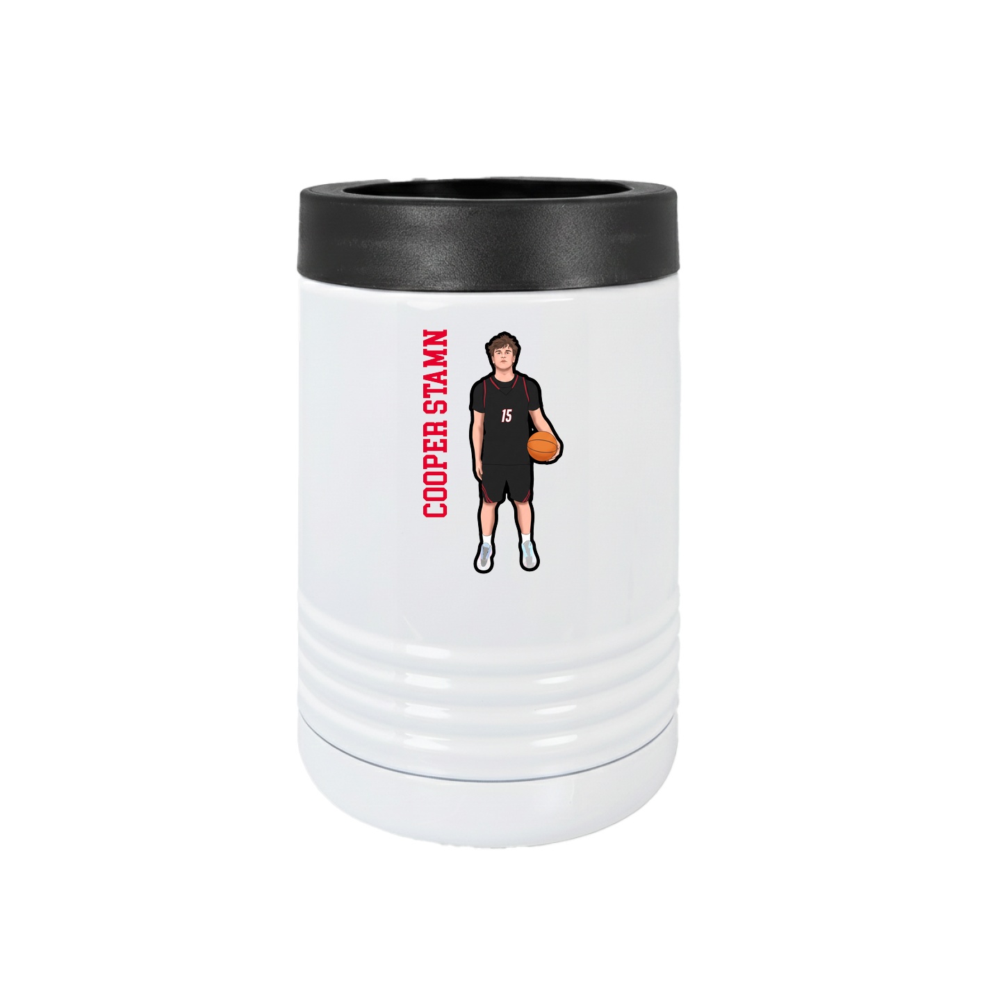 Beverage Holder — Name Vertical in White