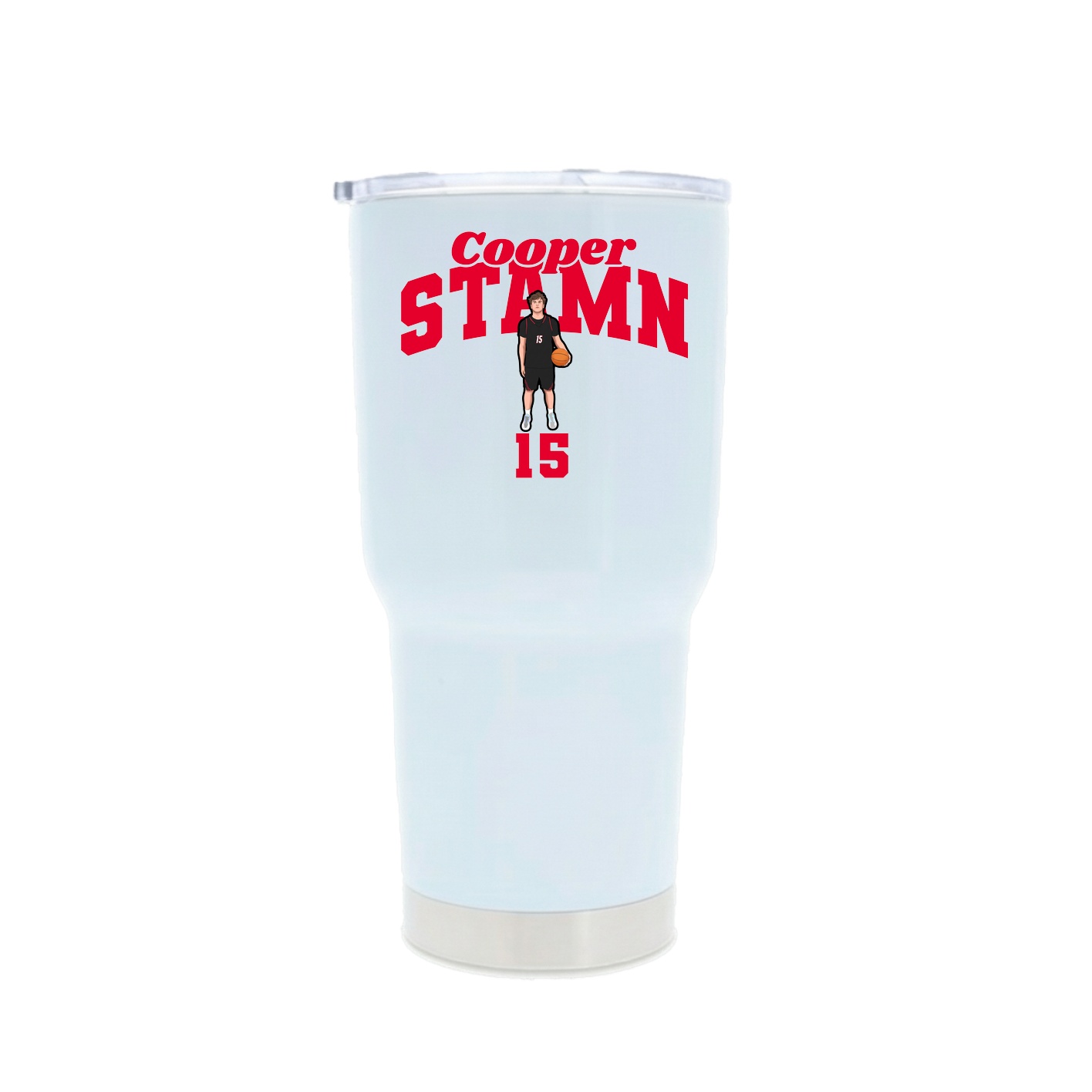 30oz Stainless Steel Tumbler — Signature Arch in White