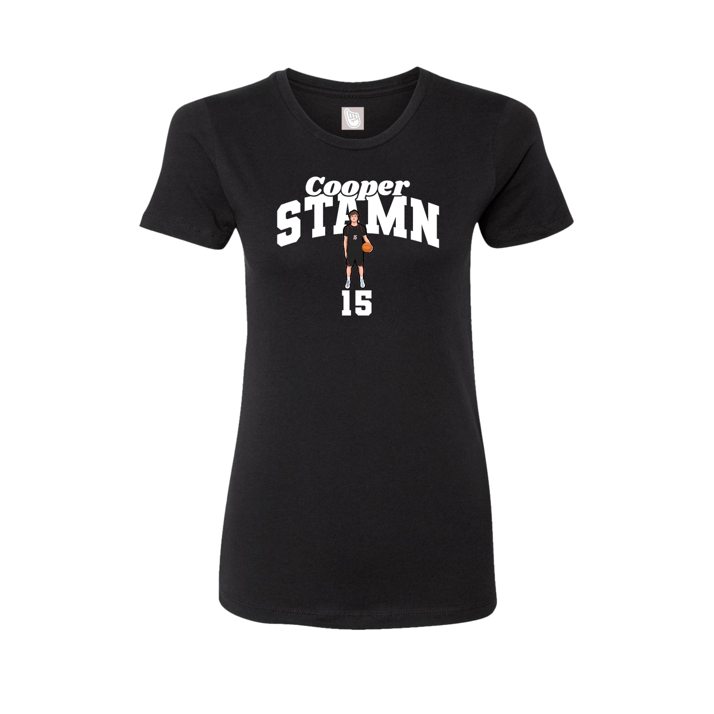 Fitted Women's Tee — Signature Arch in Black