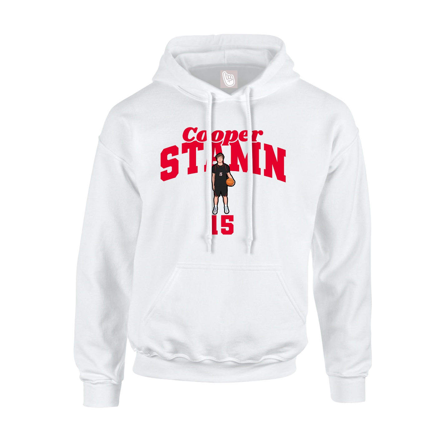 Youth Hoodie — Signature Arch in White