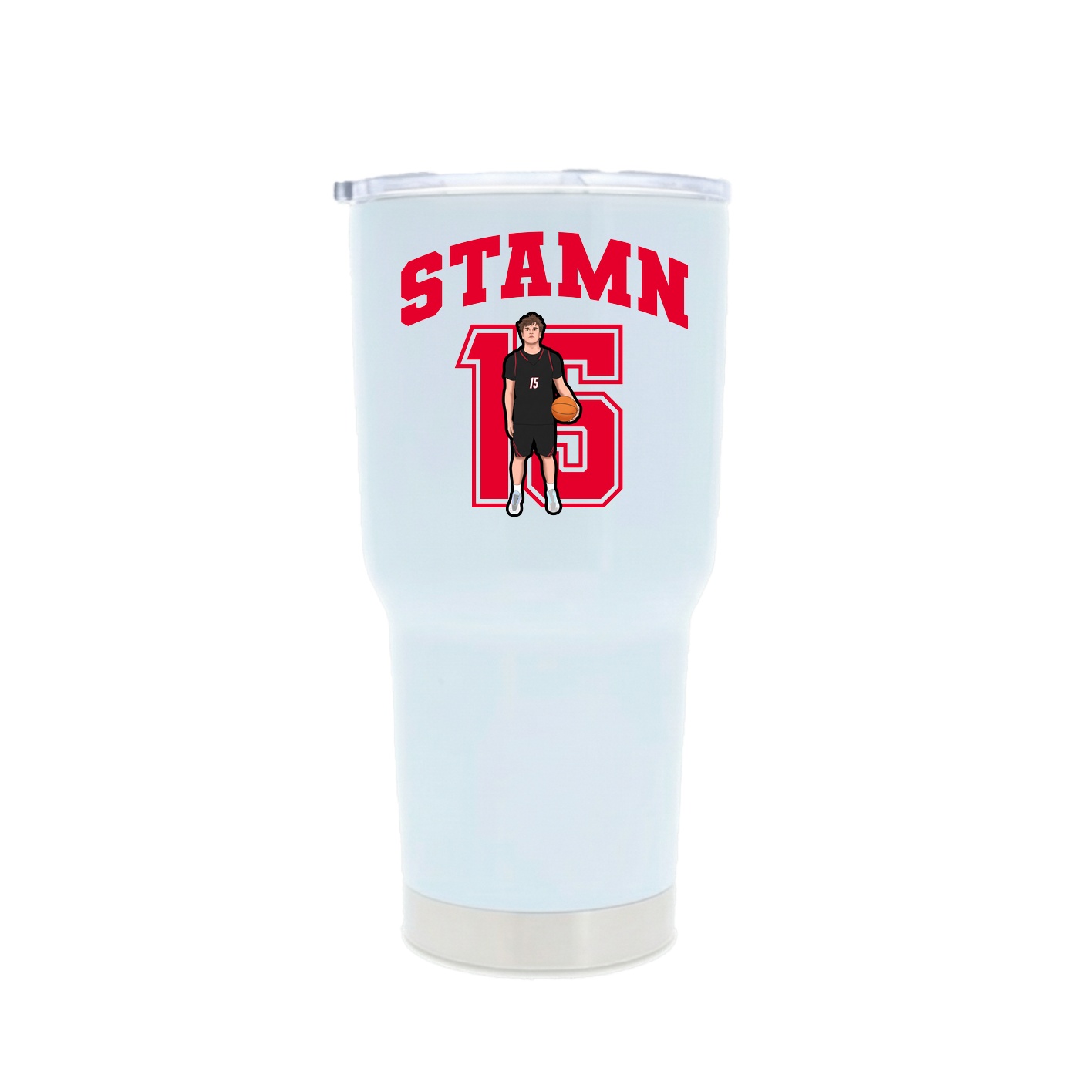 30oz Stainless Steel Tumbler — Number in White