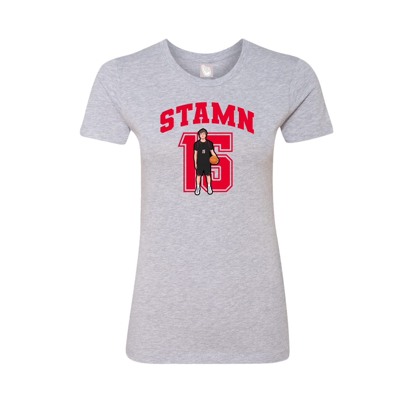 Fitted Women's Tee — Number in Grey