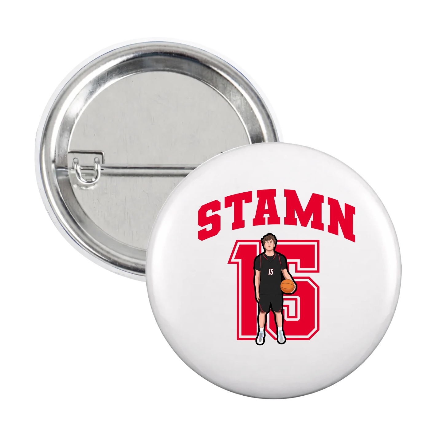 Game Day Button — Number in White