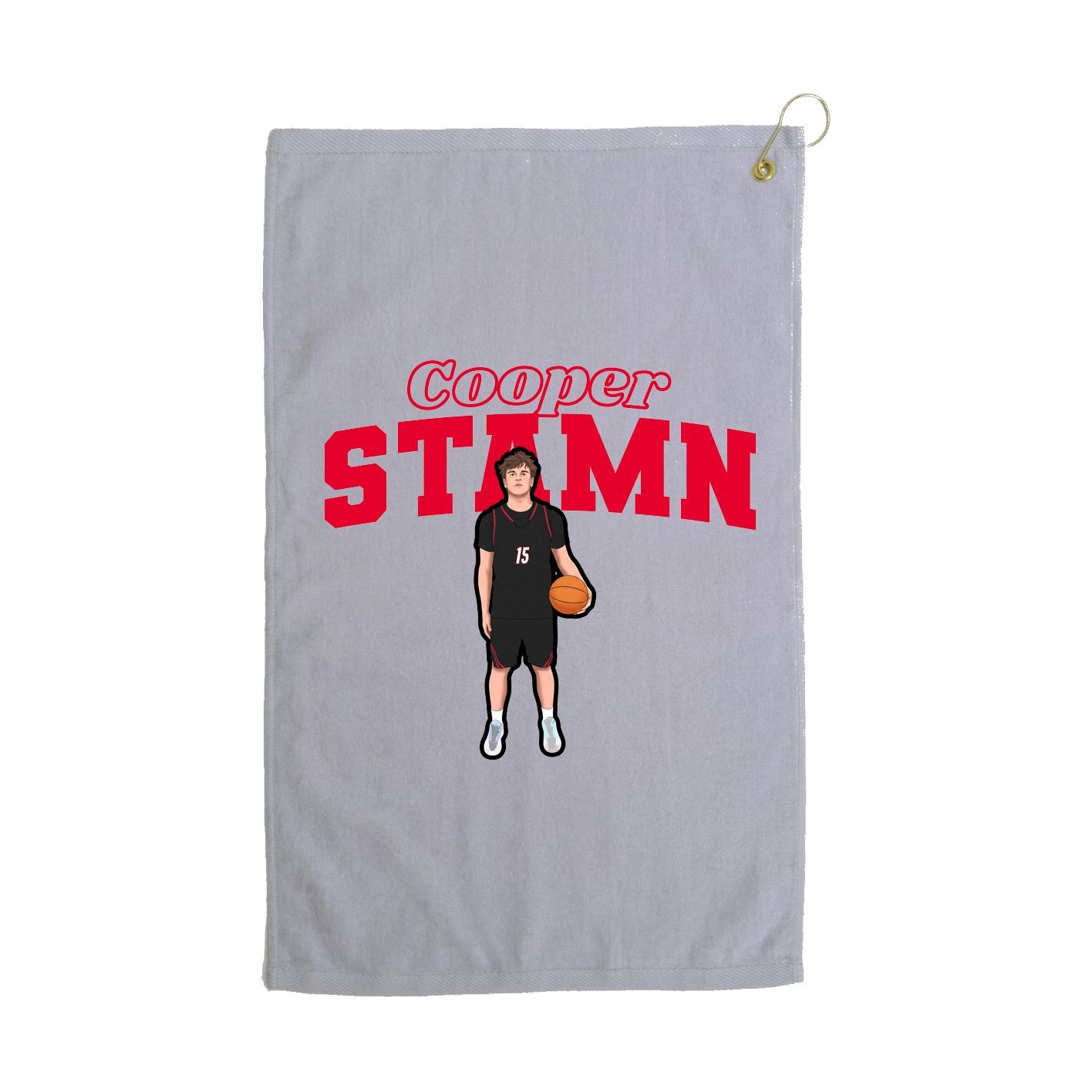 Golf Towel — Name Arch in Grey