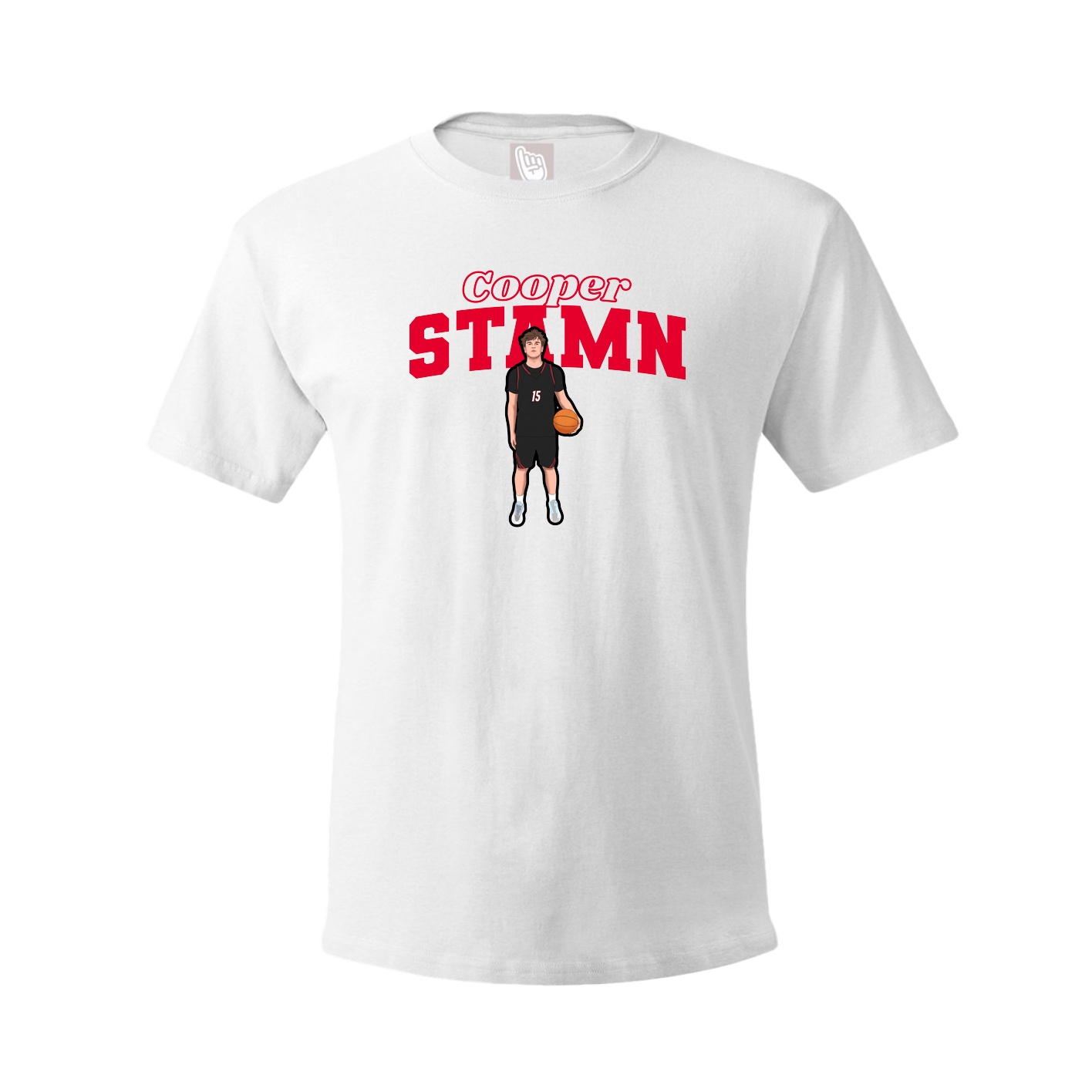 Youth Tee — Name Arch in White