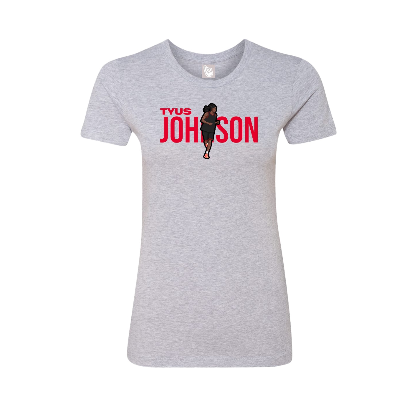Fitted Women's Tee — Player Name in Grey