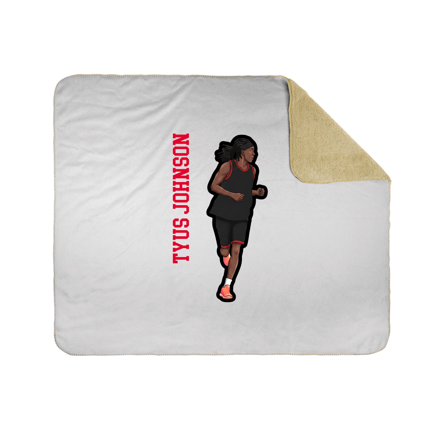 Throw Blanket — Name Vertical in White